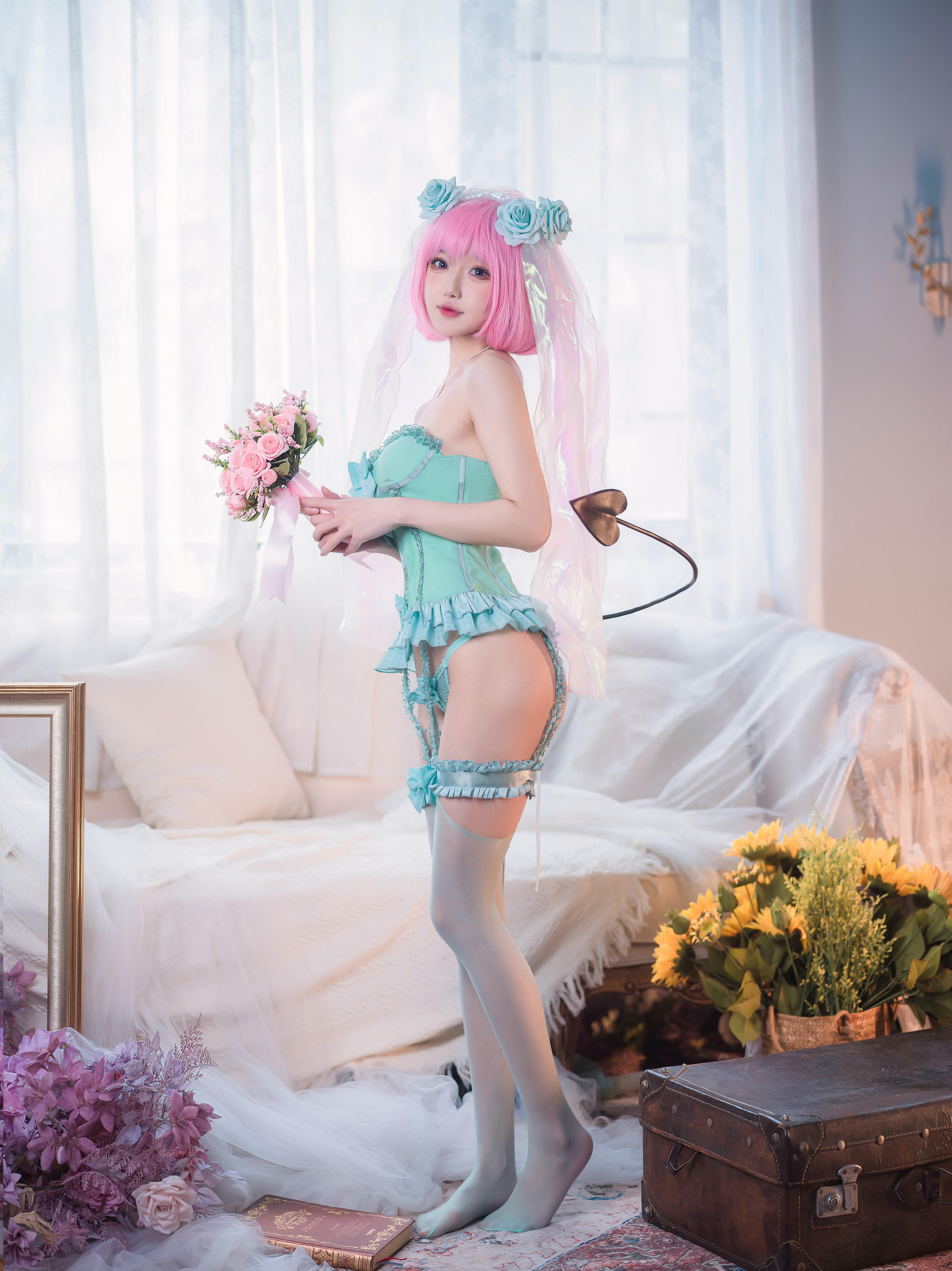 阿包也是兔娘 NO.085 王女梦梦 婚纱内衣 [33P 573MB]_第1集