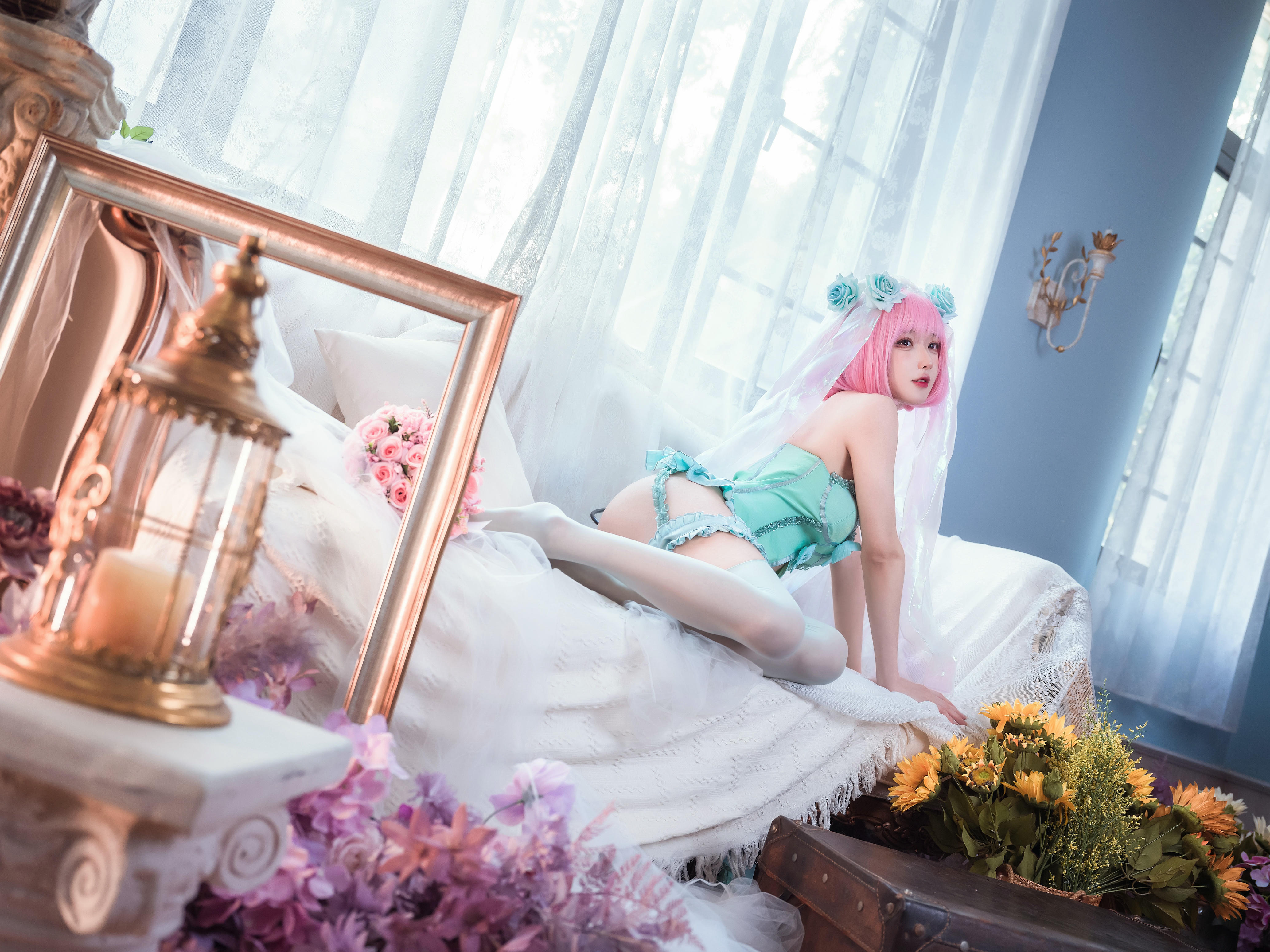 阿包也是兔娘 NO.085 王女梦梦 婚纱内衣 [33P 573MB]_第1集