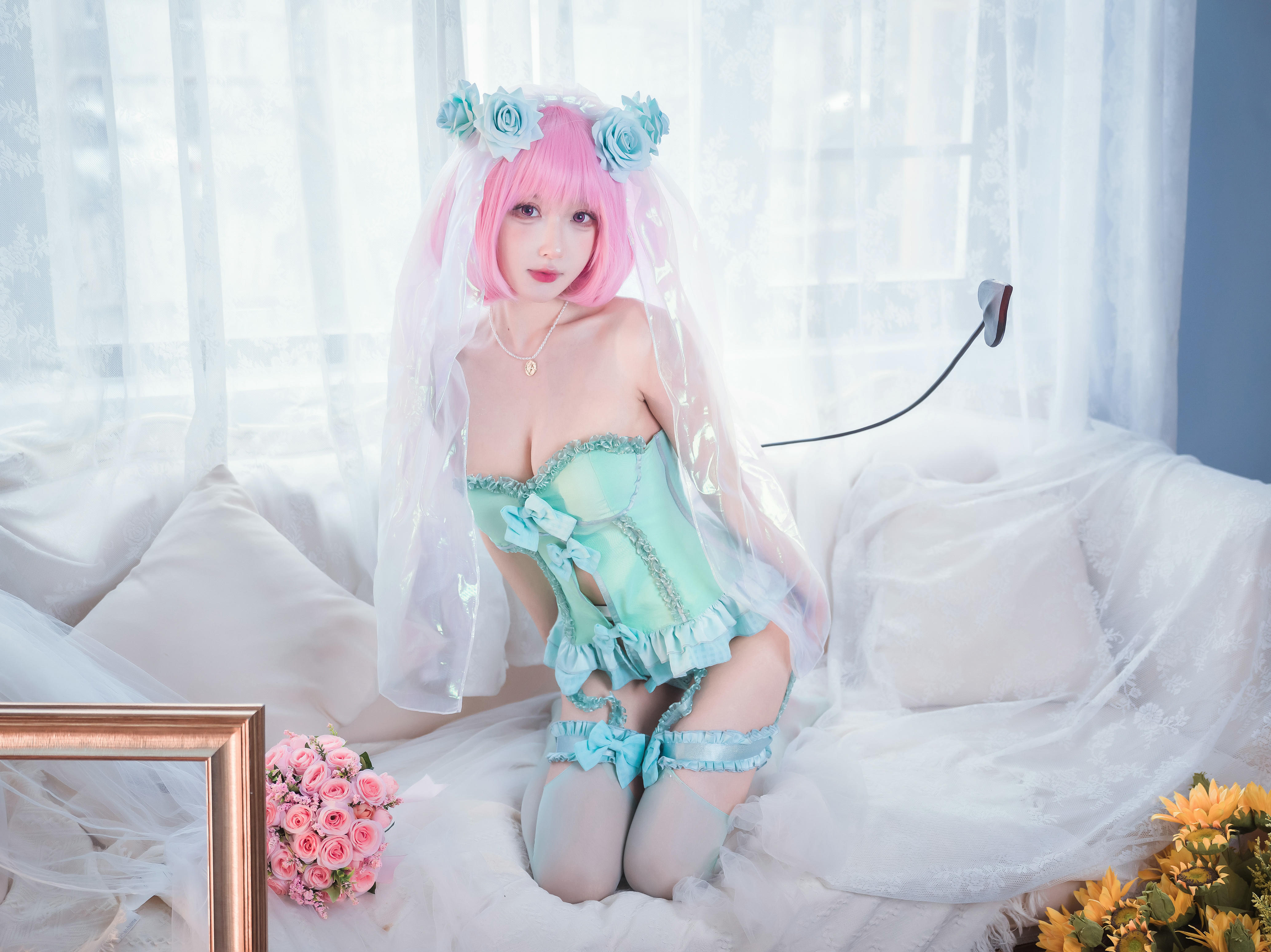 阿包也是兔娘 NO.085 王女梦梦 婚纱内衣 [33P 573MB]_第1集