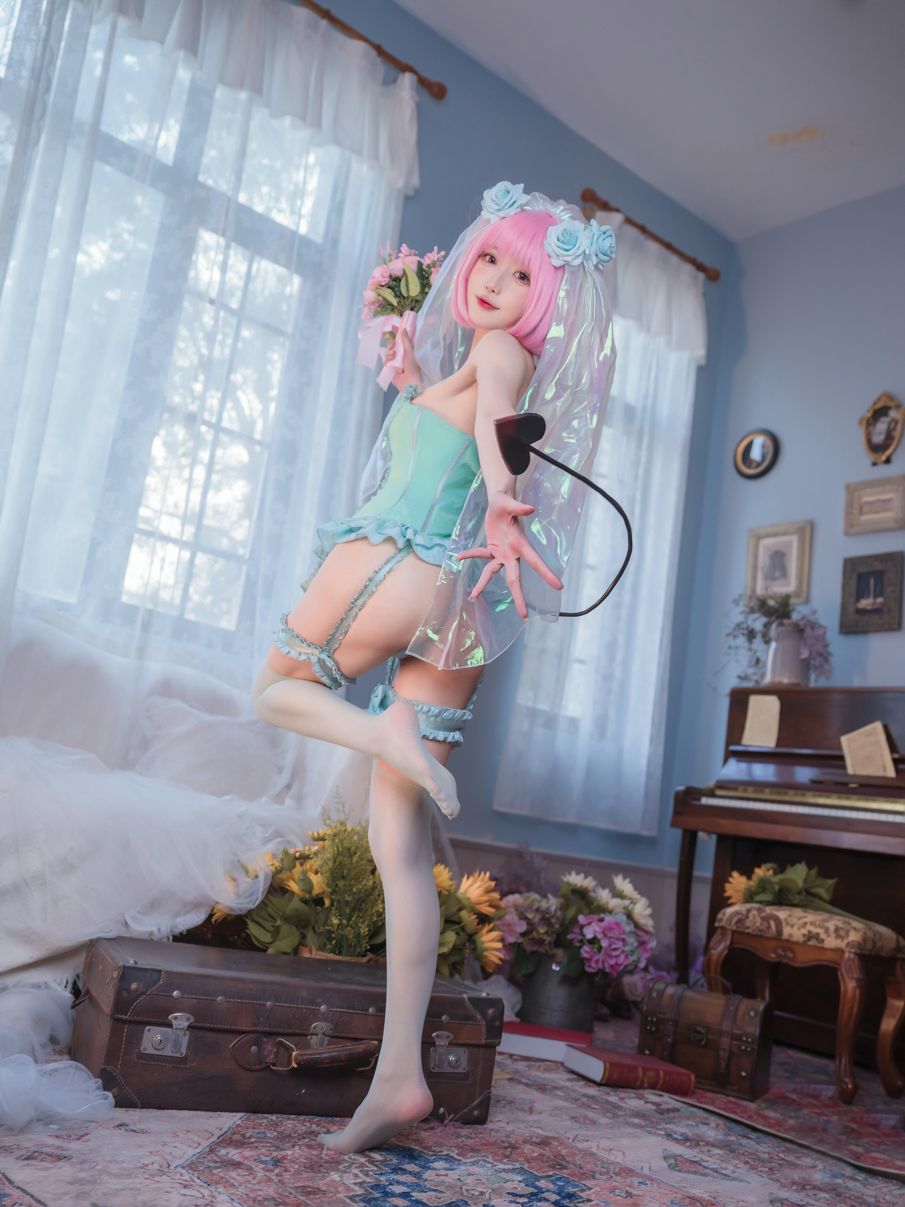 阿包也是兔娘 NO.085 王女梦梦 婚纱内衣 [33P 573MB]_第2集