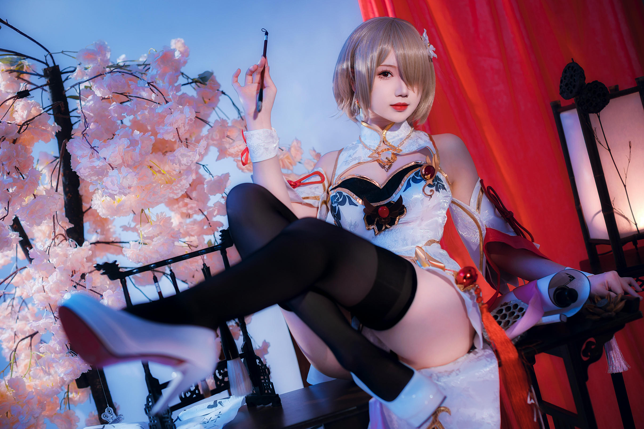 雪晴Astra NO.036 崩坏3 丽塔·浣溪沙旗袍 [56P5V 285MB]_第3集