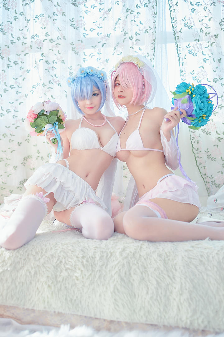 Azami NO.070 Ram Azami x Rem Hidori Bride Lingerie_第1集