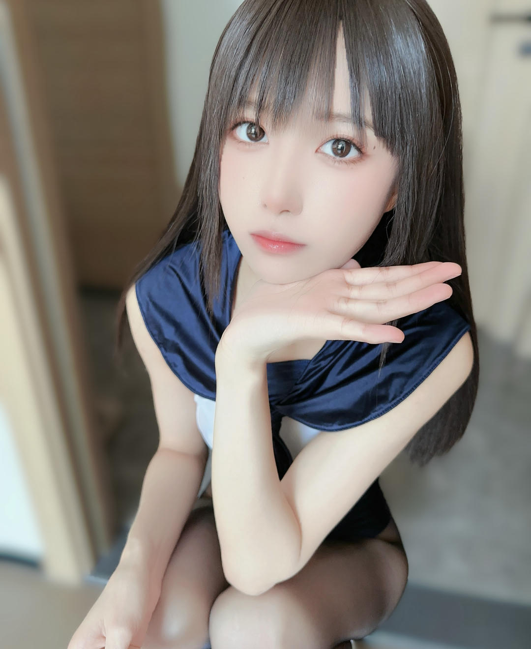 布丁大法 NO.059 无内黑丝蜜臀美腿 蓝色连体泳 [95P+6V／853MB]_第1集