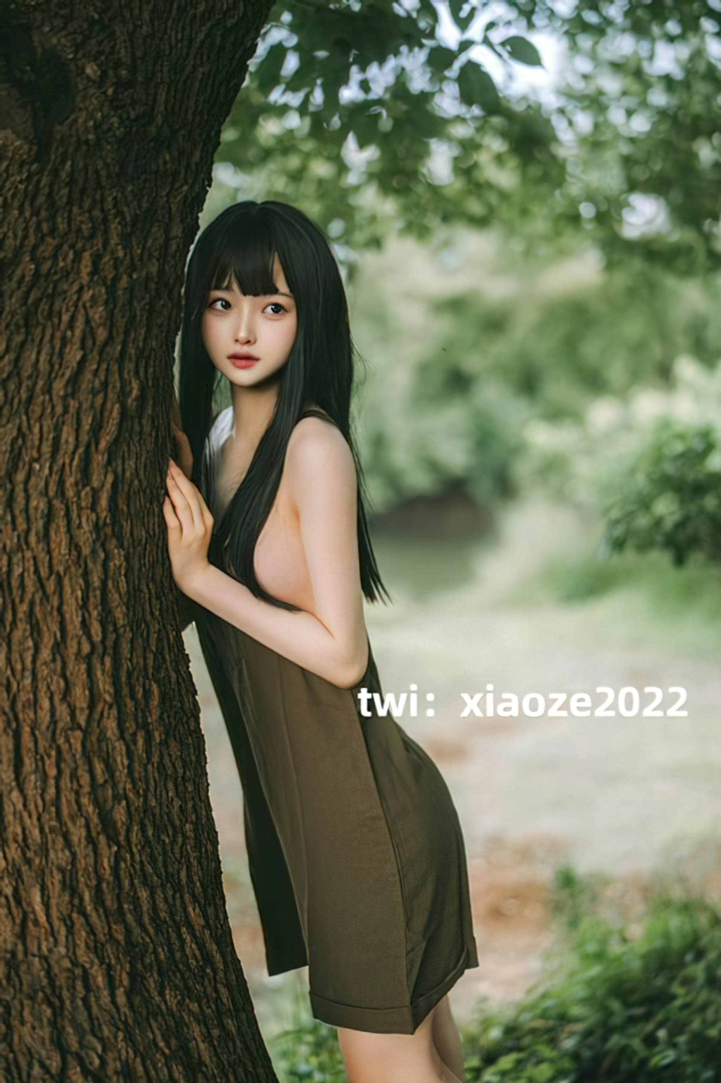 白莉爱吃巧克力 NO.000 马甲xiaoze2022 [195P1V 3.40GB]-NO.18 小树林 [4p]_第1集