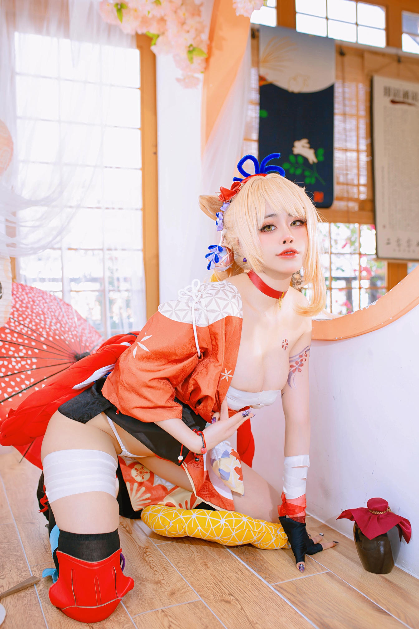 日本coser-Byoru NO.214 Yoimiya Genshin Impact[58P-2V-365.6M]_第1集