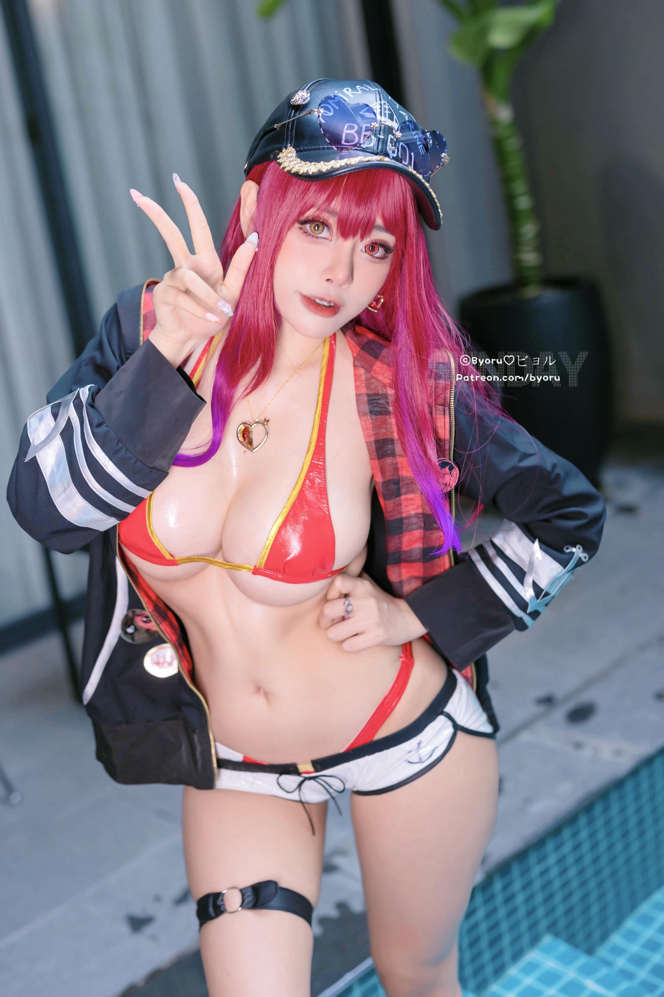 日本coser-Byoru NO.215 Houshou Marine Bikini Hololive [47P1V 254MB]_第1集