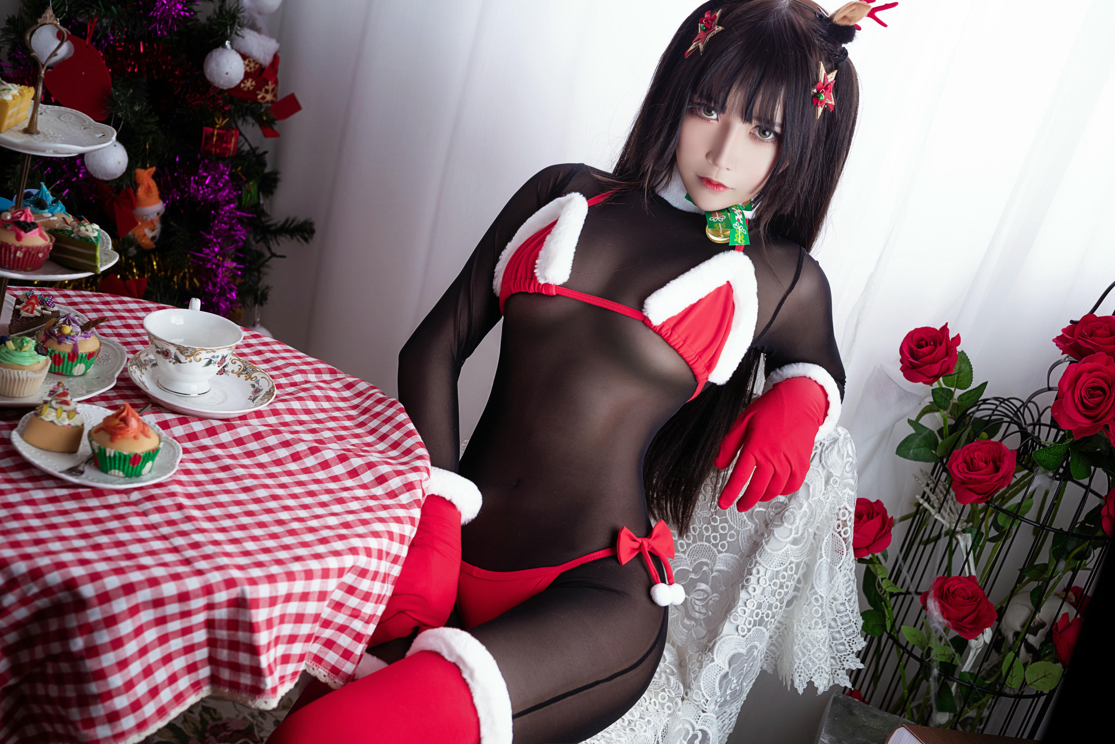 抱走莫子aa NO.011 连体黑丝圣诞比基尼 (30P)_第1集