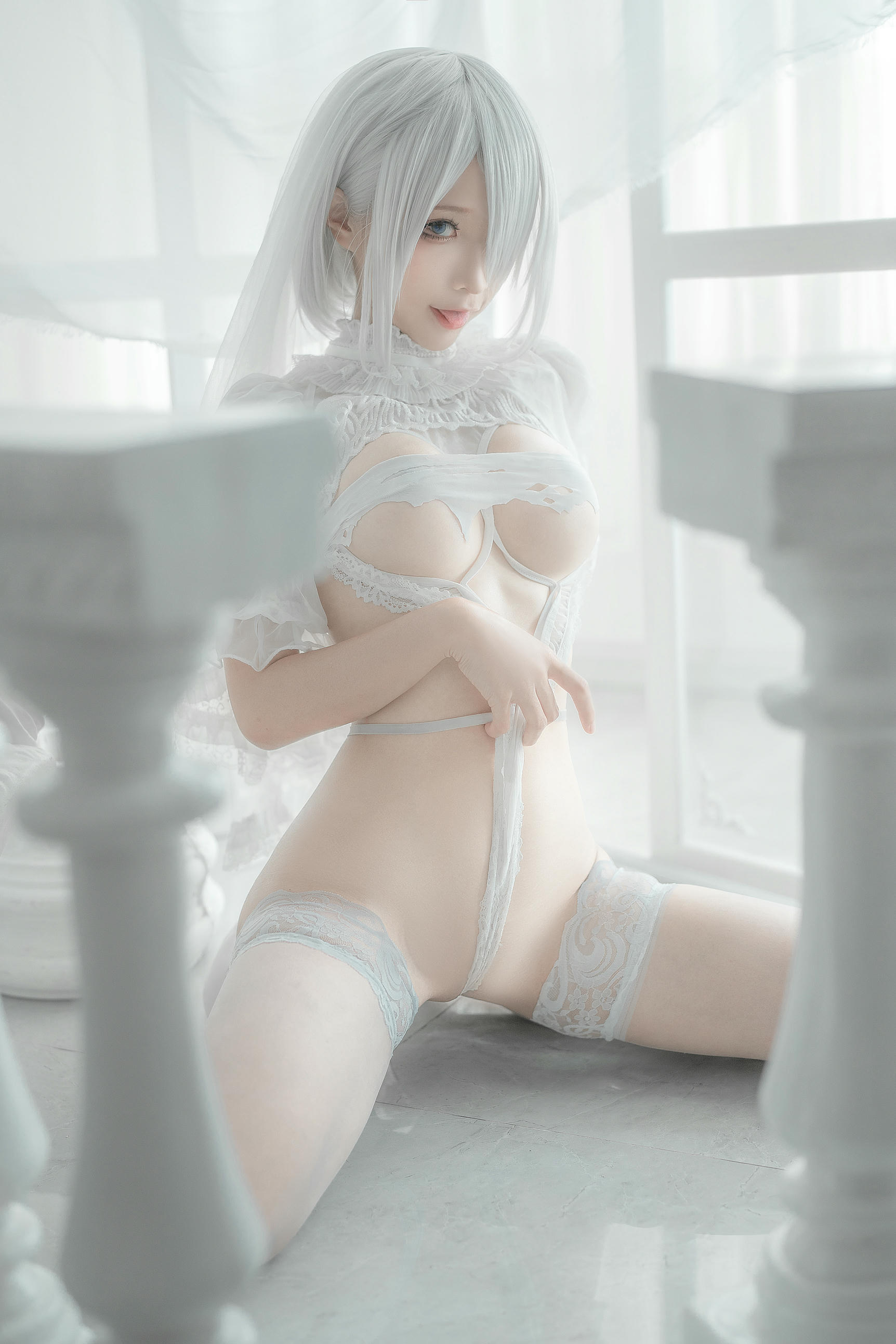 蠢沫沫 NO.135 2B 白婚纱 [59P 536MB]_第3集