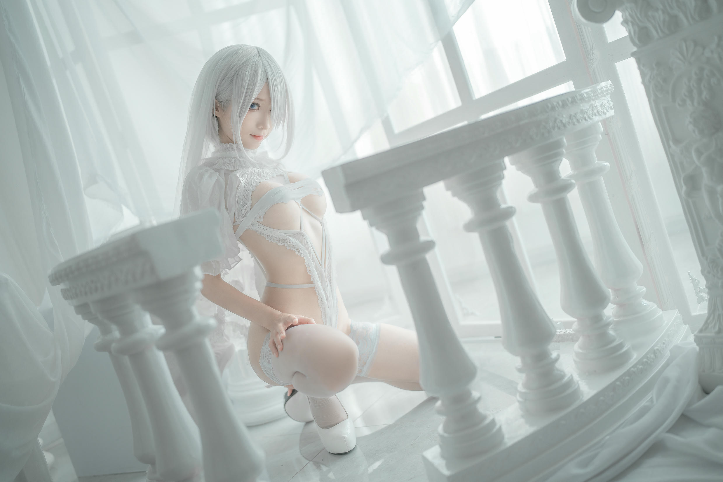 蠢沫沫 NO.135 2B 白婚纱 [59P 536MB]_第3集