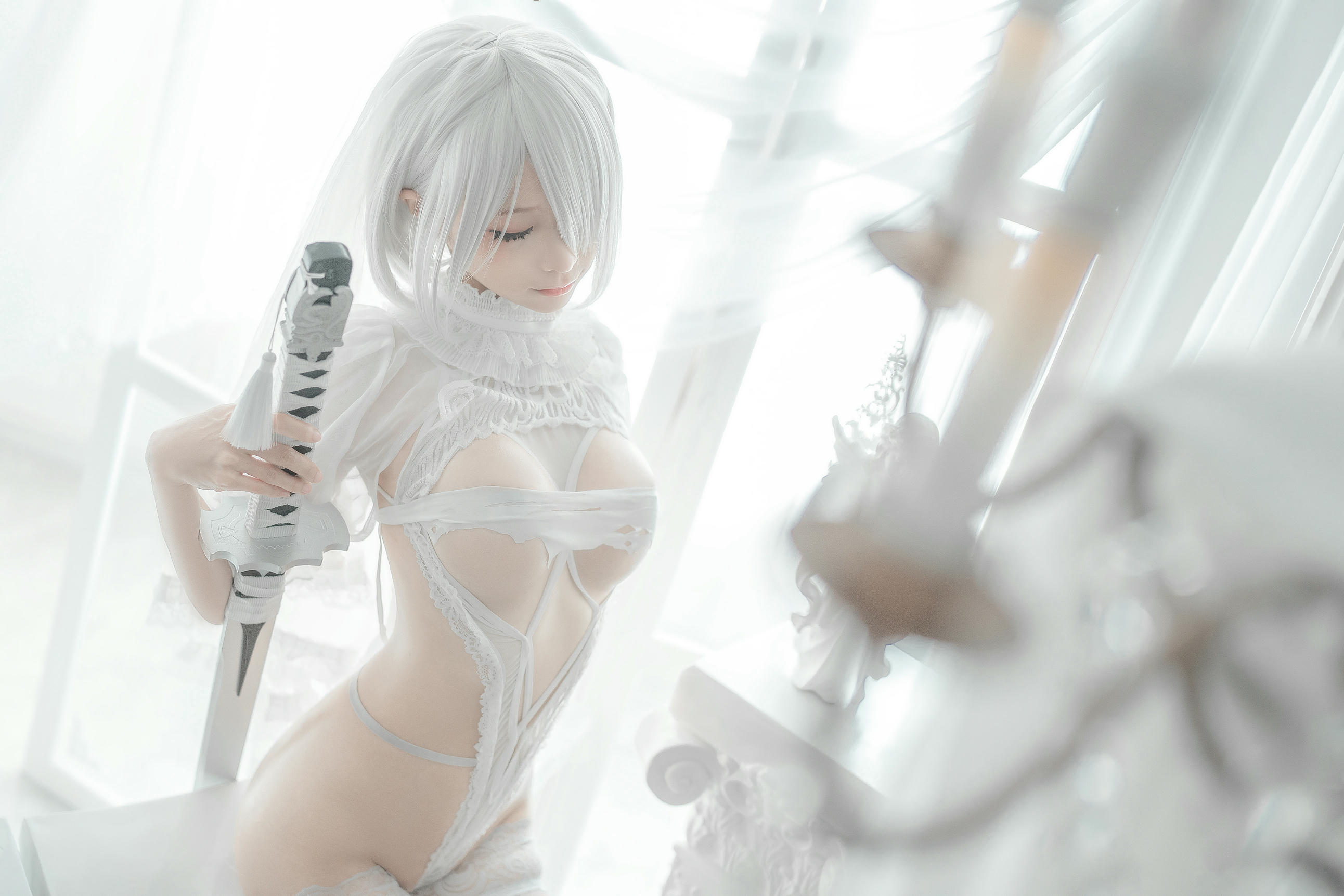 蠢沫沫 NO.135 2B 白婚纱 [59P 536MB]_第3集