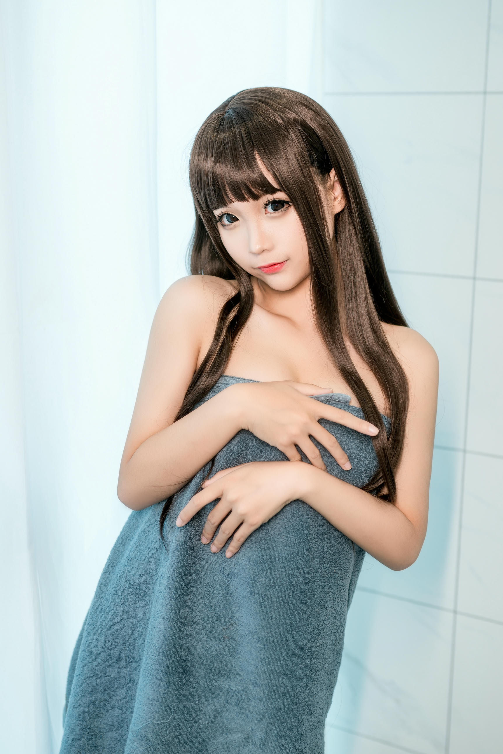 蠢沫沫 NO.161 沫沫真爱版 灰浴巾 [40P-371MB]_第1集