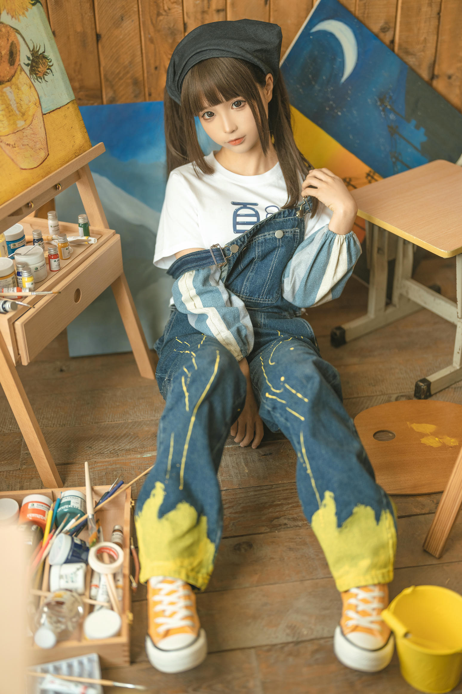 蠢沫沫 NO.182 画室背带裤 绅士版 [110P 1.08GB]_第1集