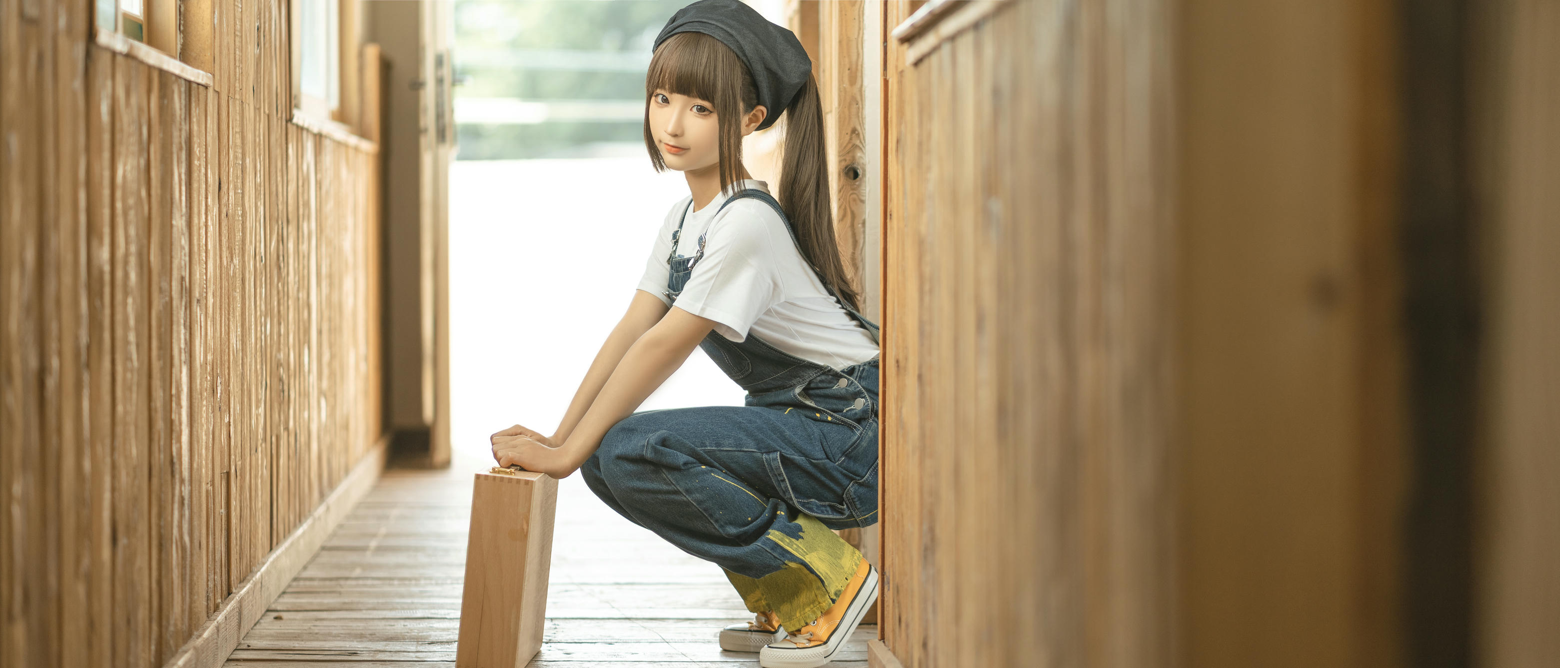 蠢沫沫 NO.182 画室背带裤 绅士版 [110P 1.08GB]_第2集