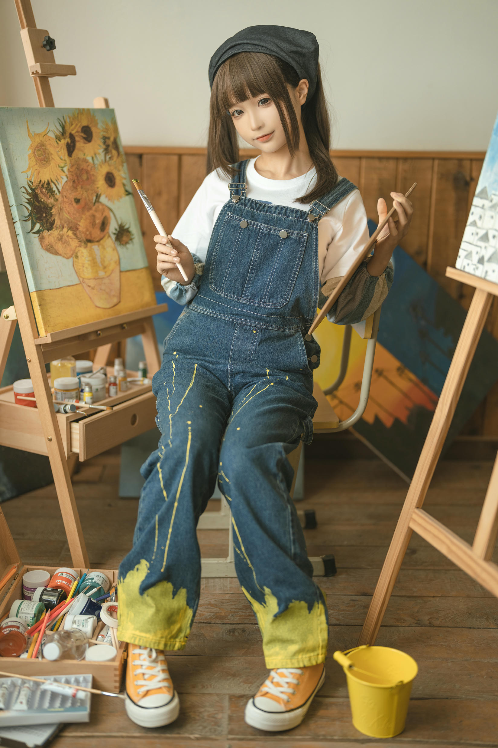 蠢沫沫 NO.182 画室背带裤 绅士版 [110P 1.08GB]_第2集