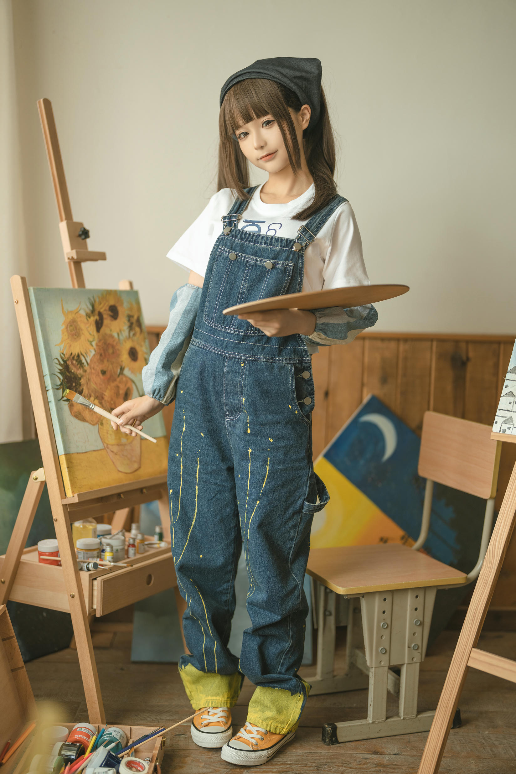 蠢沫沫 NO.182 画室背带裤 绅士版 [110P 1.08GB]_第3集