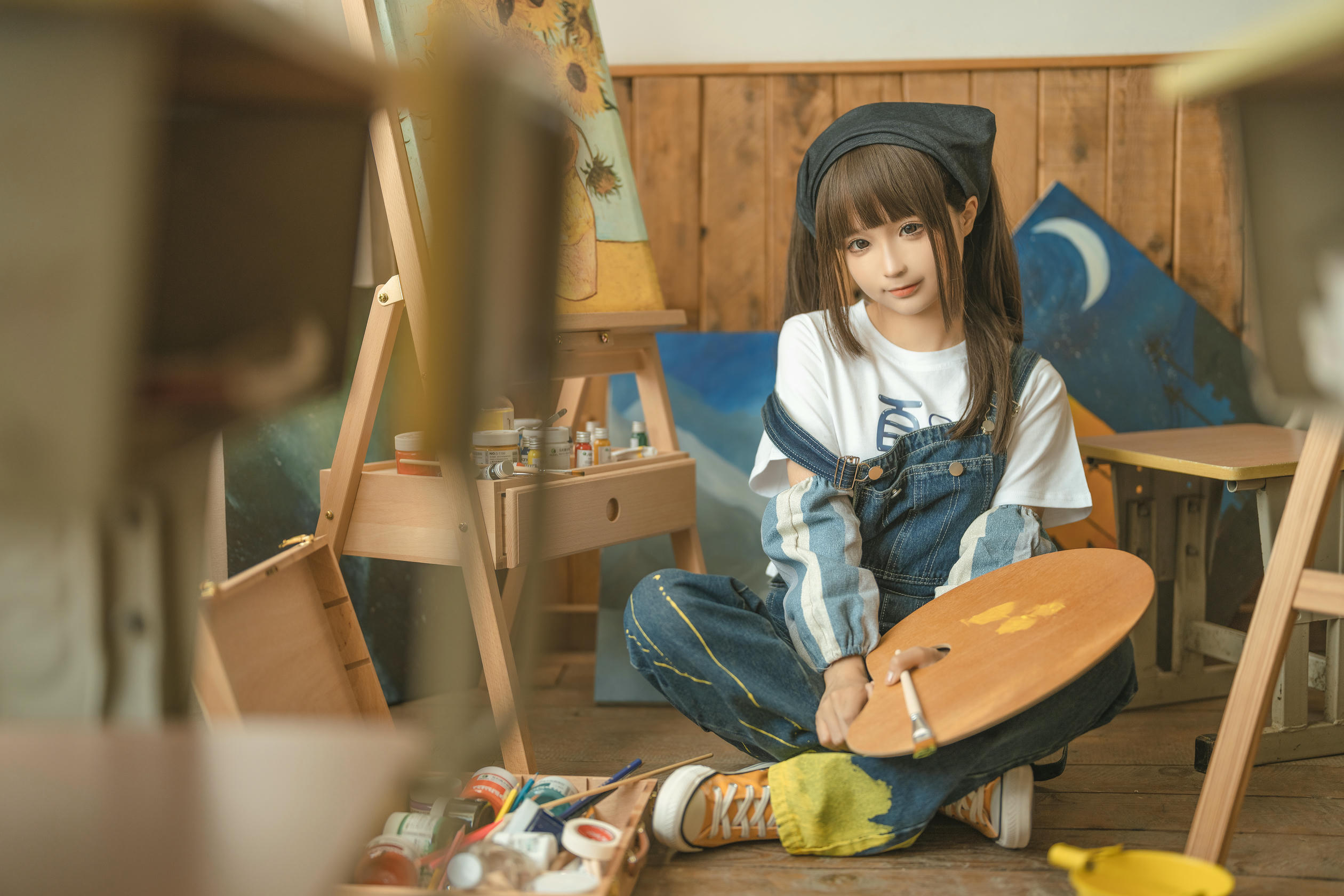 蠢沫沫 NO.182 画室背带裤 绅士版 [110P 1.08GB]_第3集