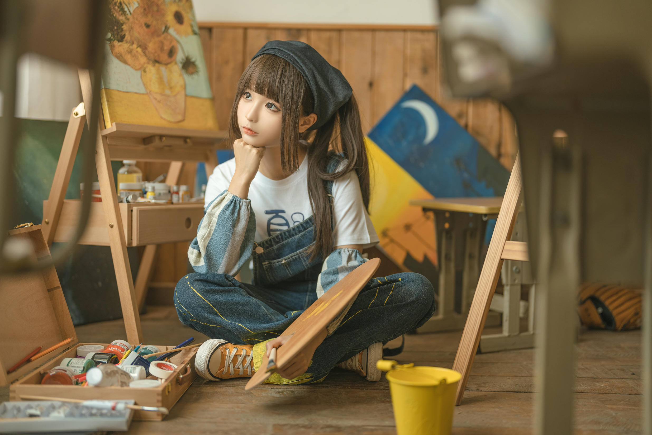 蠢沫沫 NO.182 画室背带裤 绅士版 [110P 1.08GB]_第3集