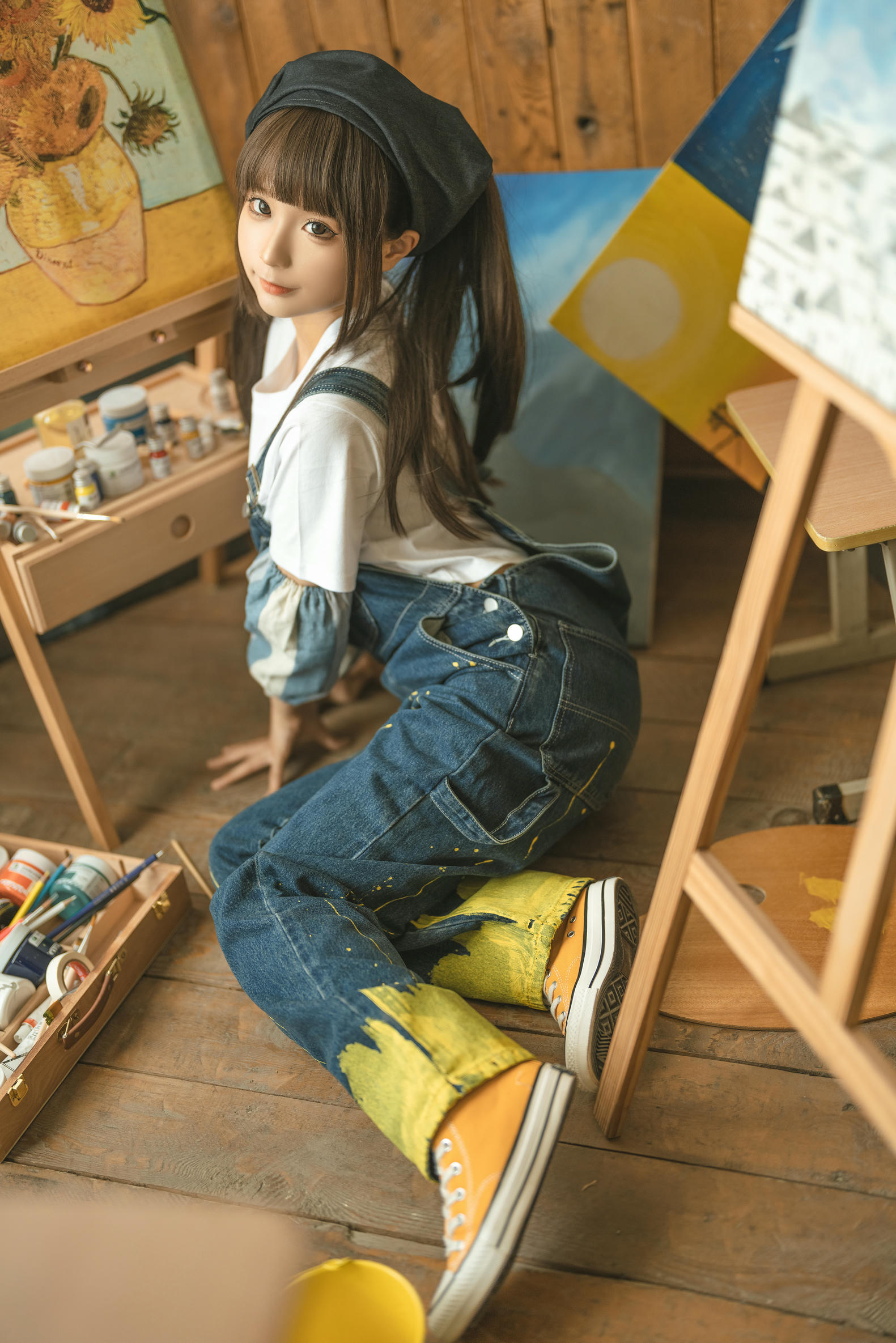 蠢沫沫 NO.182 画室背带裤 绅士版 [110P 1.08GB]_第3集