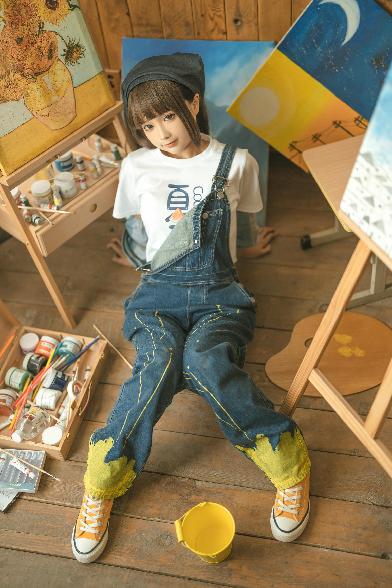 蠢沫沫 NO.182 画室背带裤 绅士版 [110P 1.08GB]_第3集