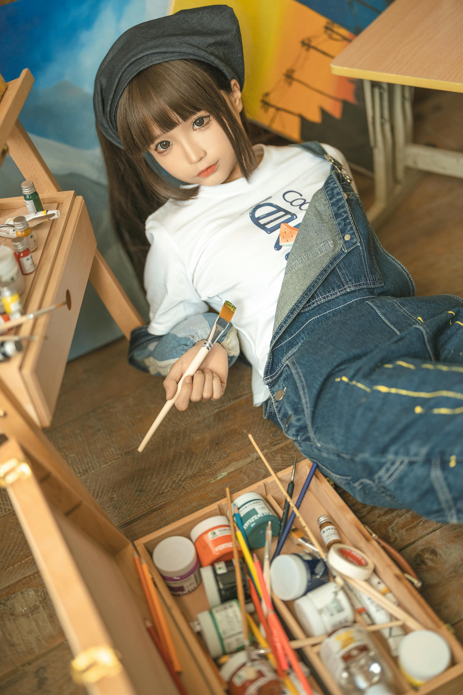 蠢沫沫 NO.182 画室背带裤 绅士版 [110P 1.08GB]_第3集