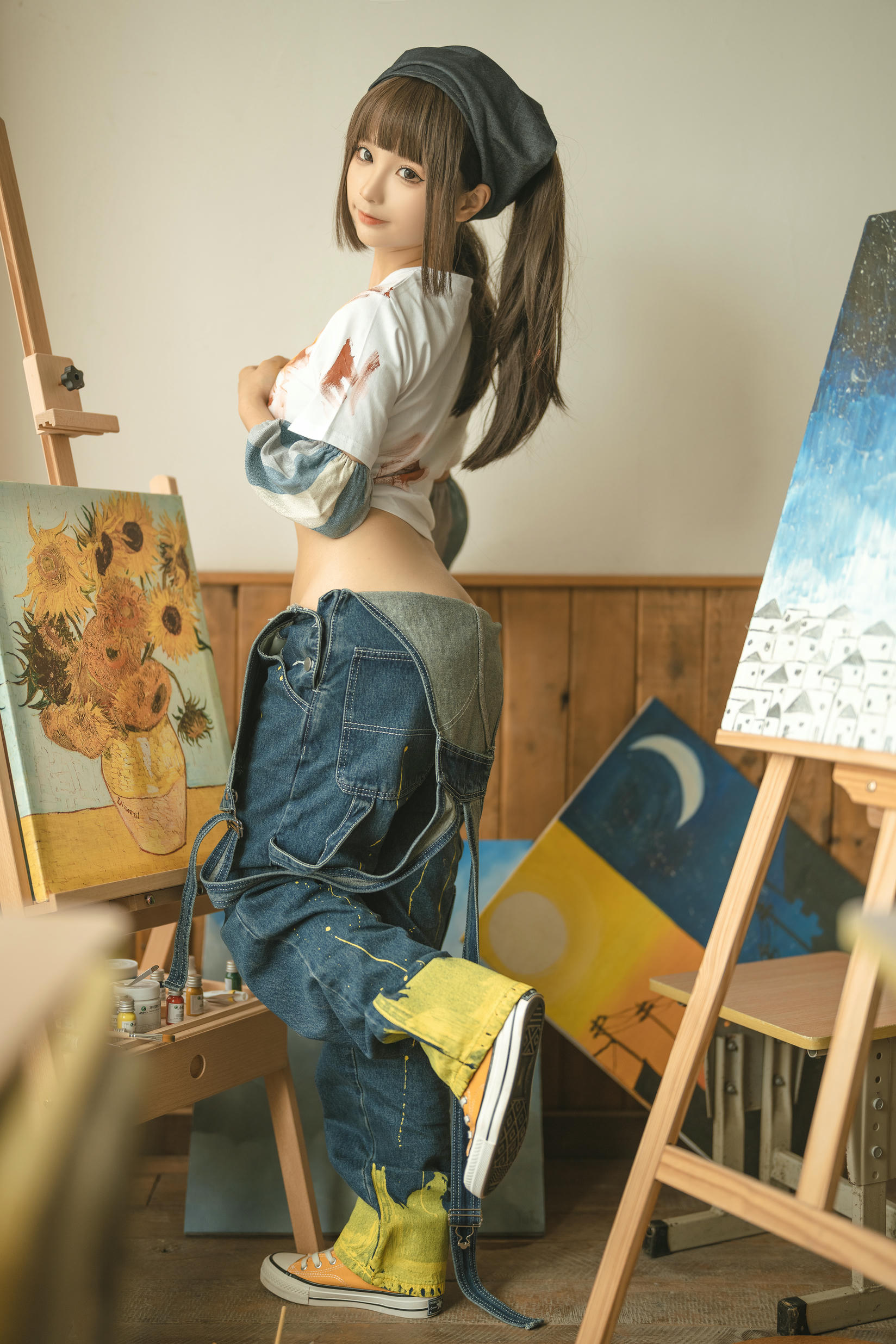 蠢沫沫 NO.182 画室背带裤 绅士版 [110P 1.08GB]_第3集