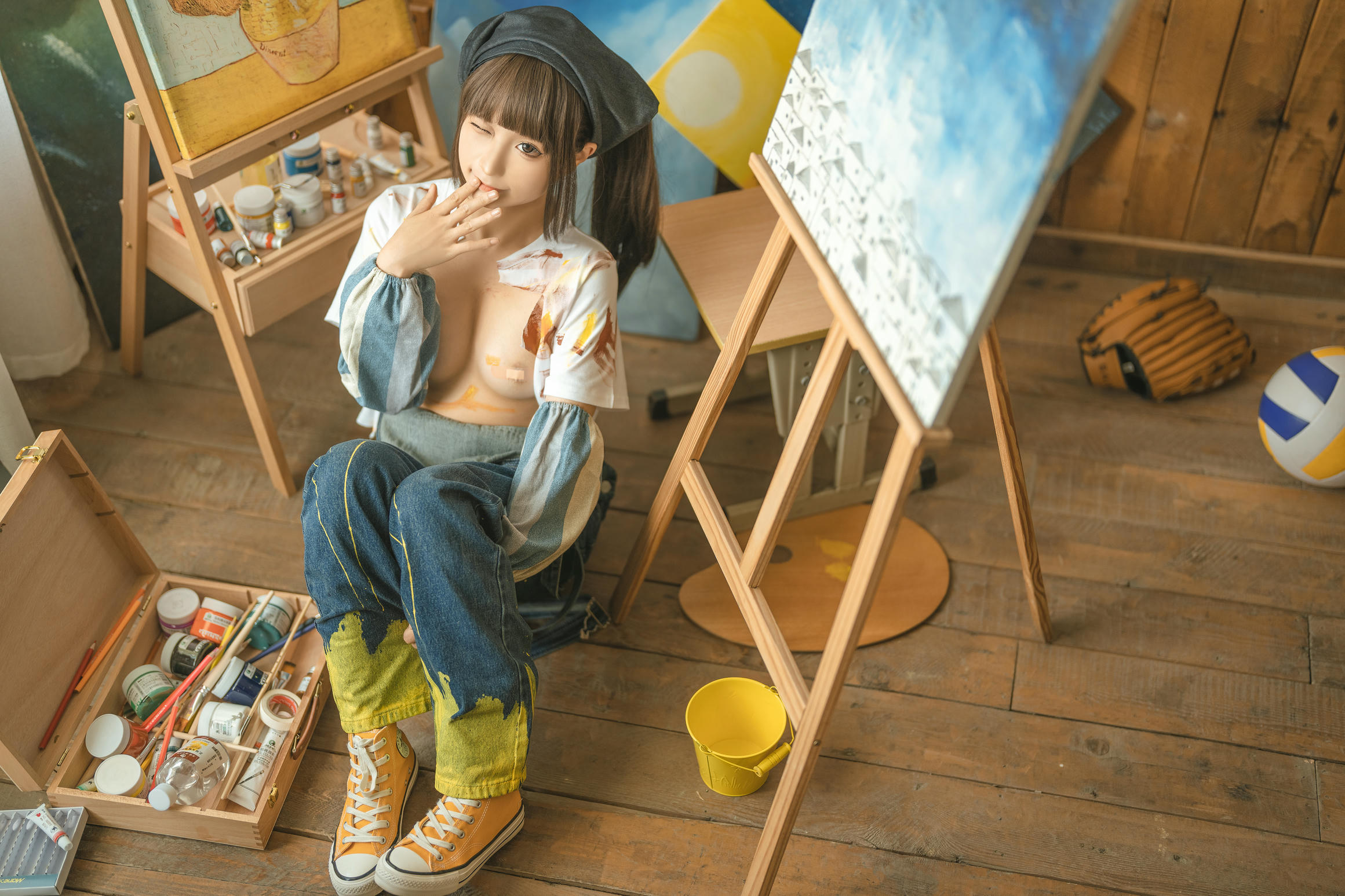 蠢沫沫 NO.182 画室背带裤 绅士版 [110P 1.08GB]_第4集