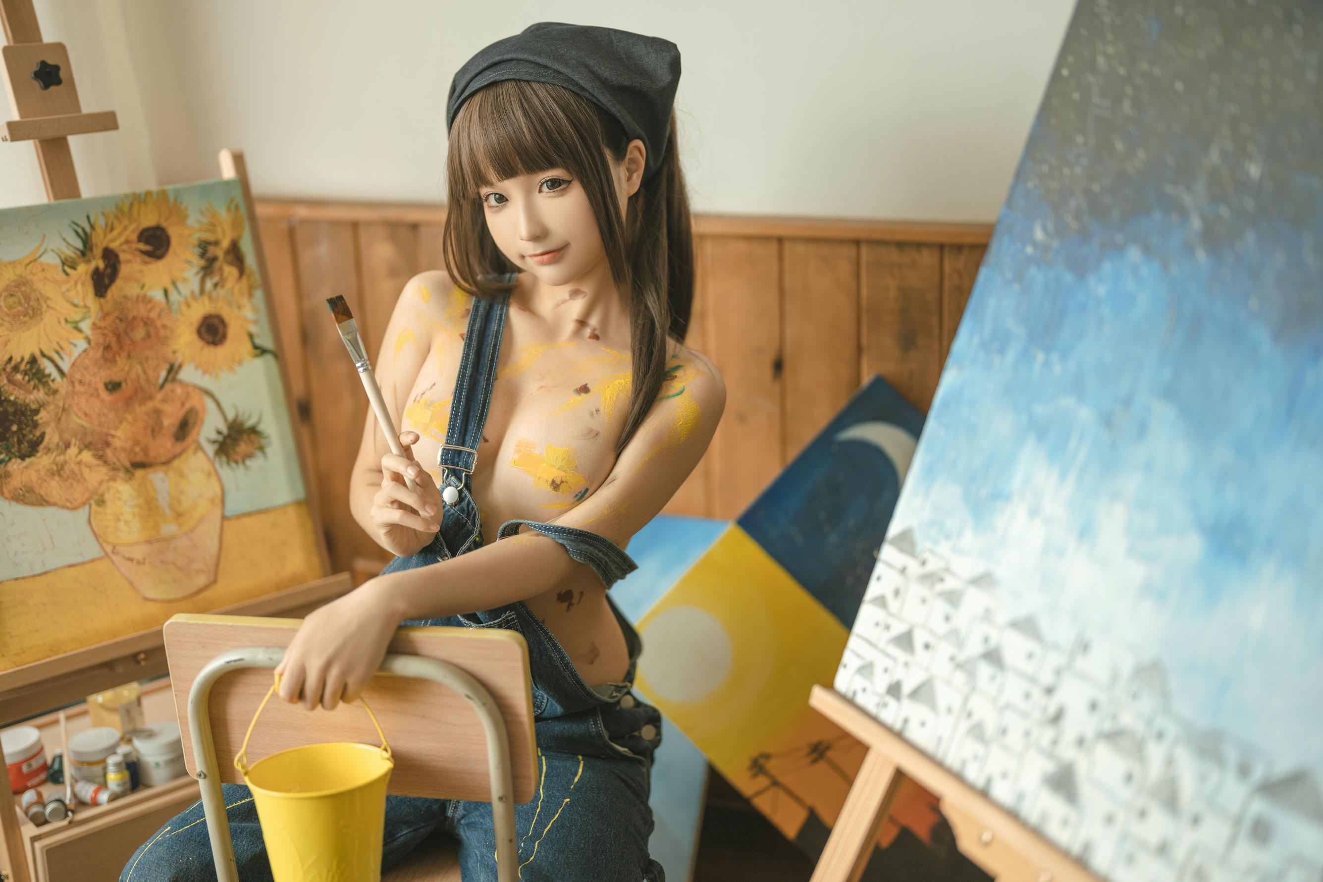 蠢沫沫 NO.182 画室背带裤 绅士版 [110P 1.08GB]_第4集