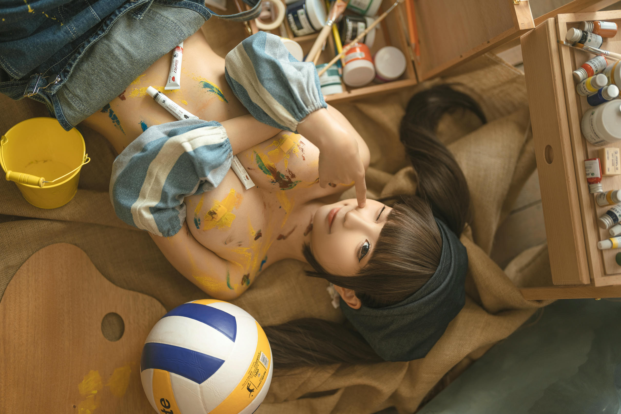 蠢沫沫 NO.182 画室背带裤 绅士版 [110P 1.08GB]_第5集