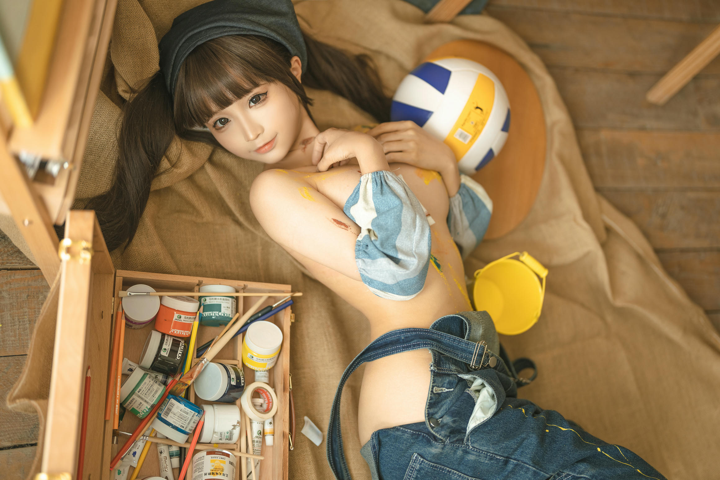 蠢沫沫 NO.182 画室背带裤 绅士版 [110P 1.08GB]_第5集