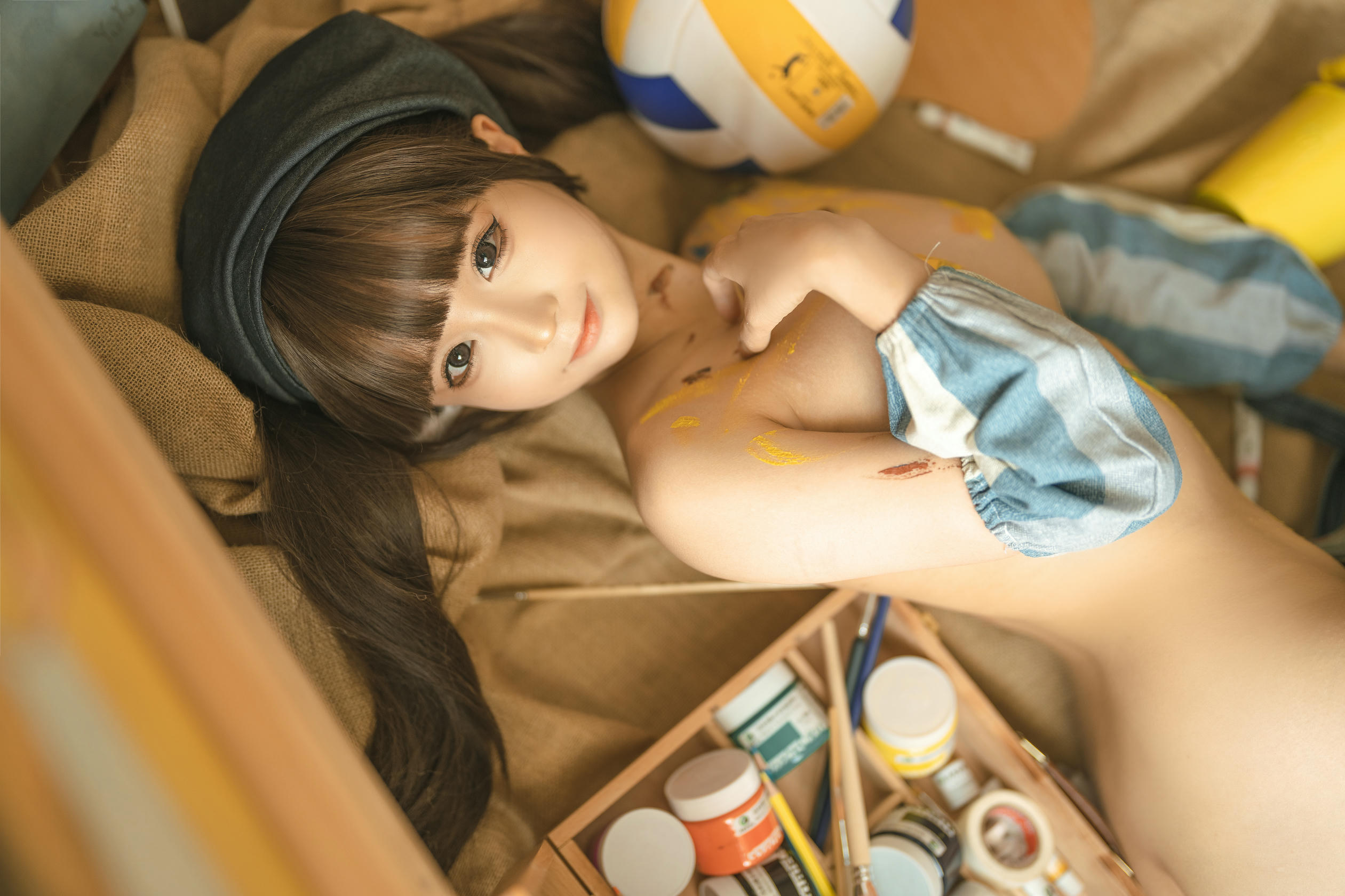 蠢沫沫 NO.182 画室背带裤 绅士版 [110P 1.08GB]_第5集