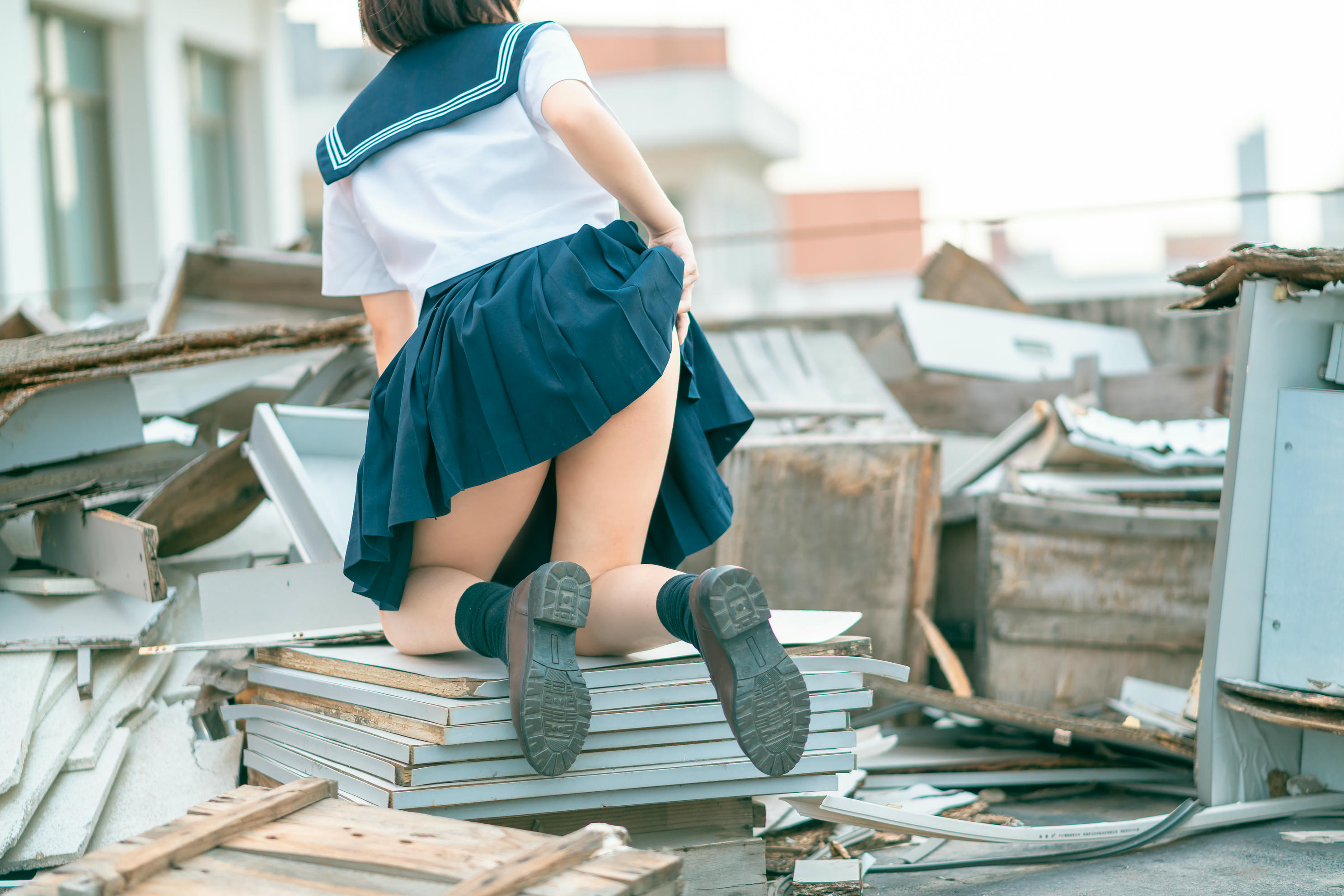 蠢沫沫 NO.046 天台jk [40P 443MB]_第2集