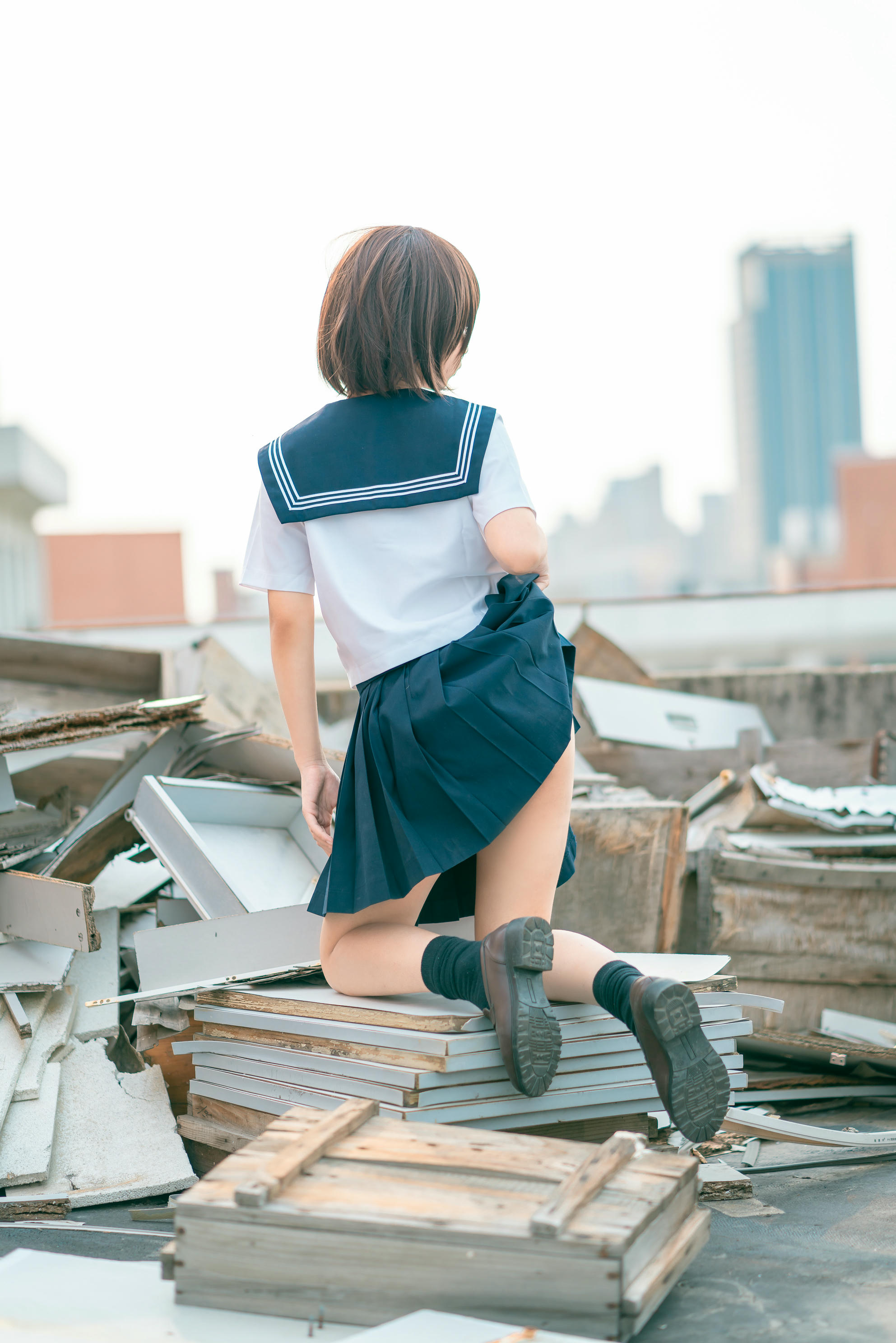 蠢沫沫 NO.046 天台jk [40P 443MB]_第2集