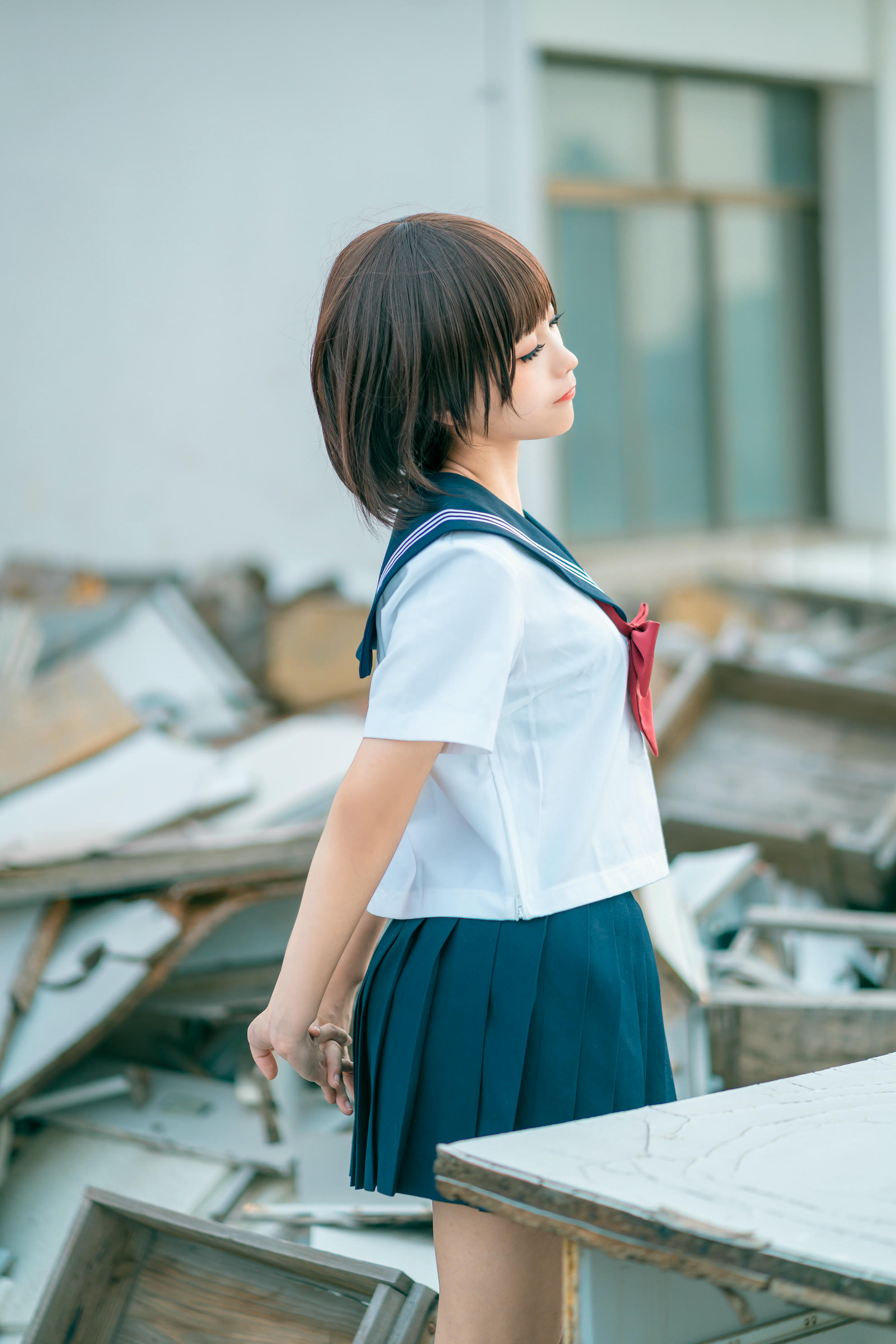 蠢沫沫 NO.046 天台jk [40P 443MB]_第1集