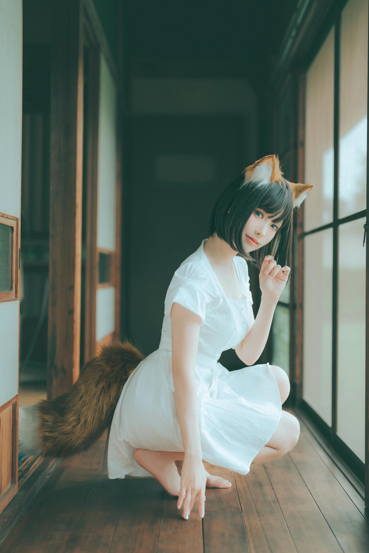 ElyEE子 NO.128 23.July B-Dongitsune White dress 白洋裝狐少女[59P-2V-167M]_第2集