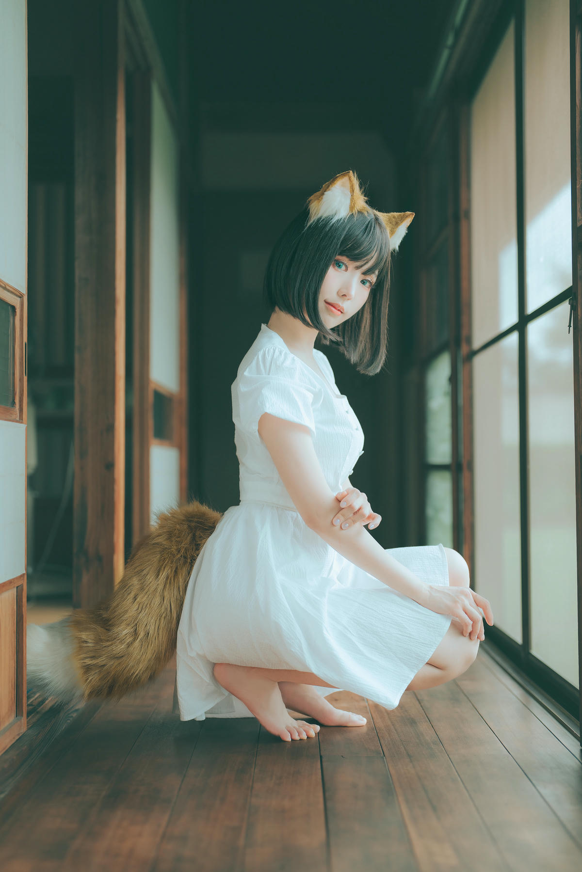 ElyEE子 NO.128 23.July B-Dongitsune White dress 白洋裝狐少女[59P-2V-167M]_第2集