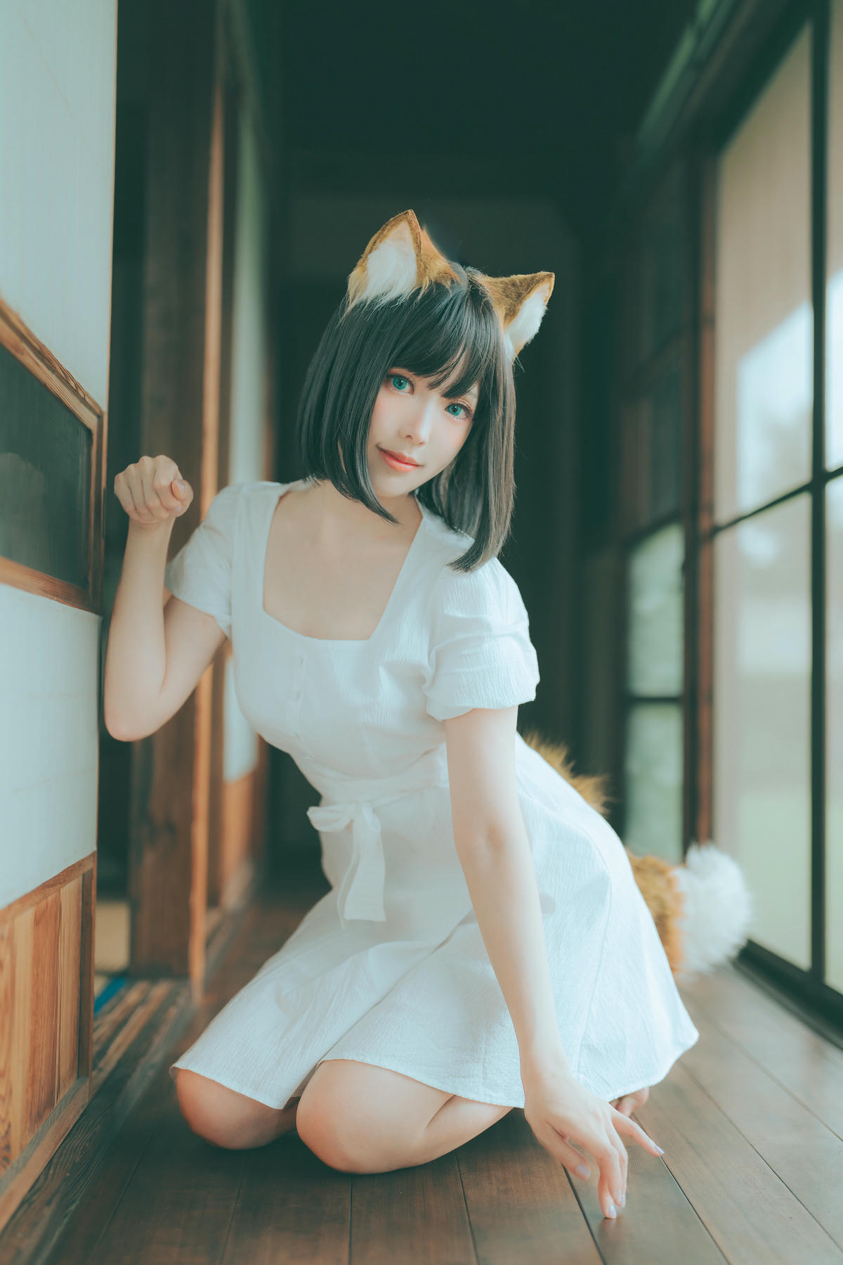 ElyEE子 NO.128 23.July B-Dongitsune White dress 白洋裝狐少女[59P-2V-167M]_第2集