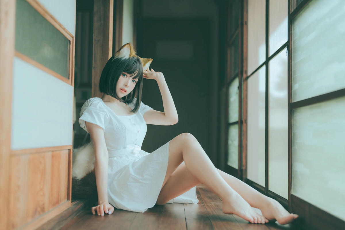 ElyEE子 NO.128 23.July B-Dongitsune White dress 白洋裝狐少女[59P-2V-167M]_第2集