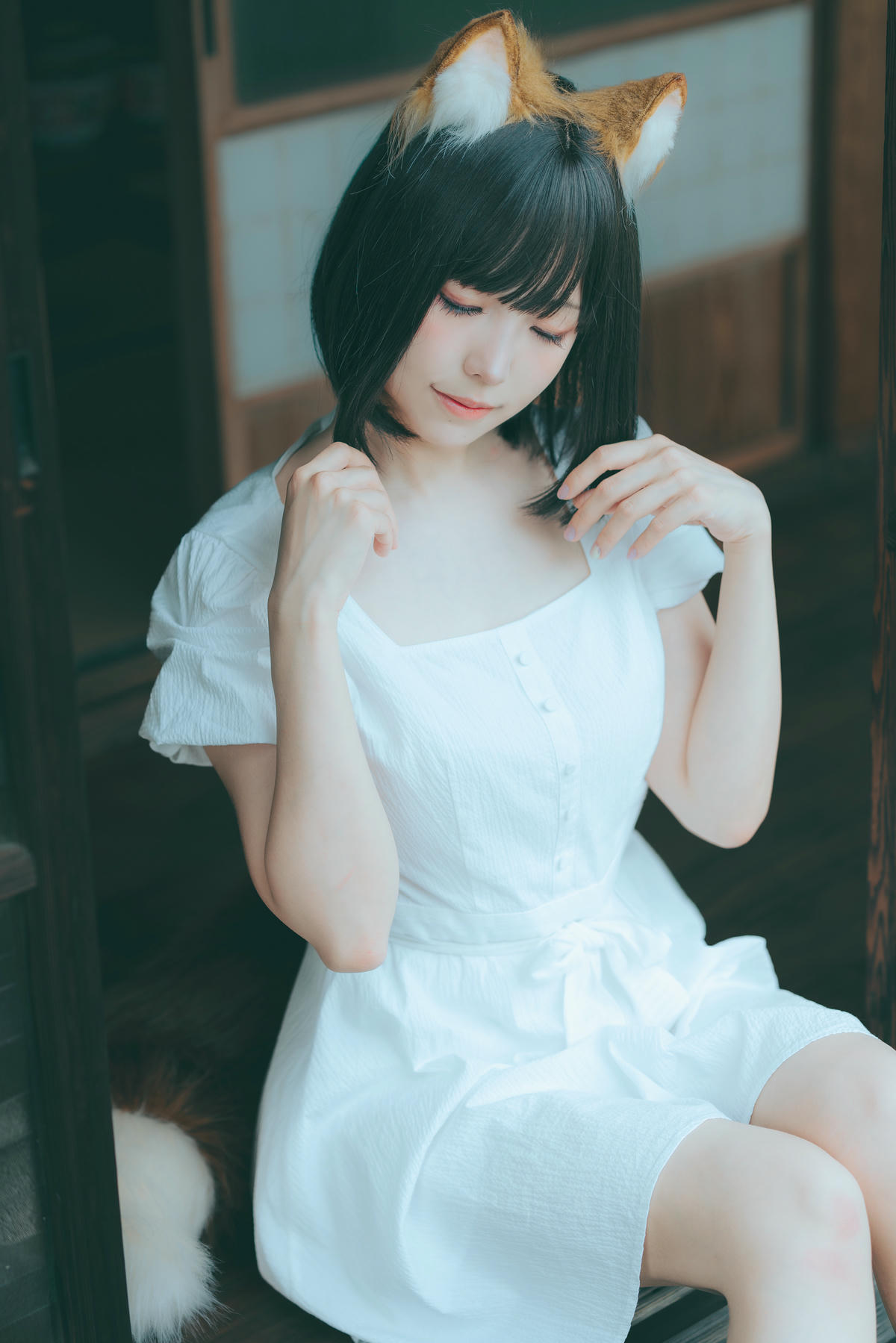 ElyEE子 NO.128 23.July B-Dongitsune White dress 白洋裝狐少女[59P-2V-167M]_第1集
