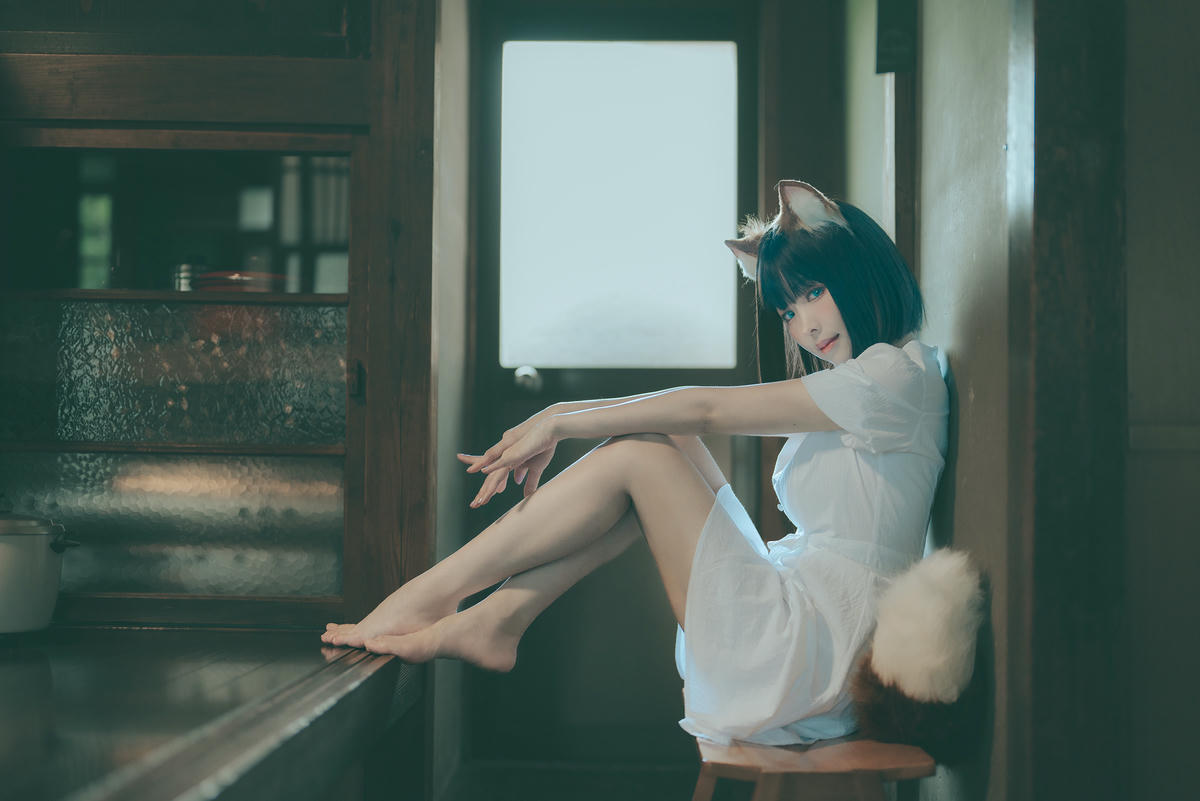 ElyEE子 NO.128 23.July B-Dongitsune White dress 白洋裝狐少女[59P-2V-167M]_第3集