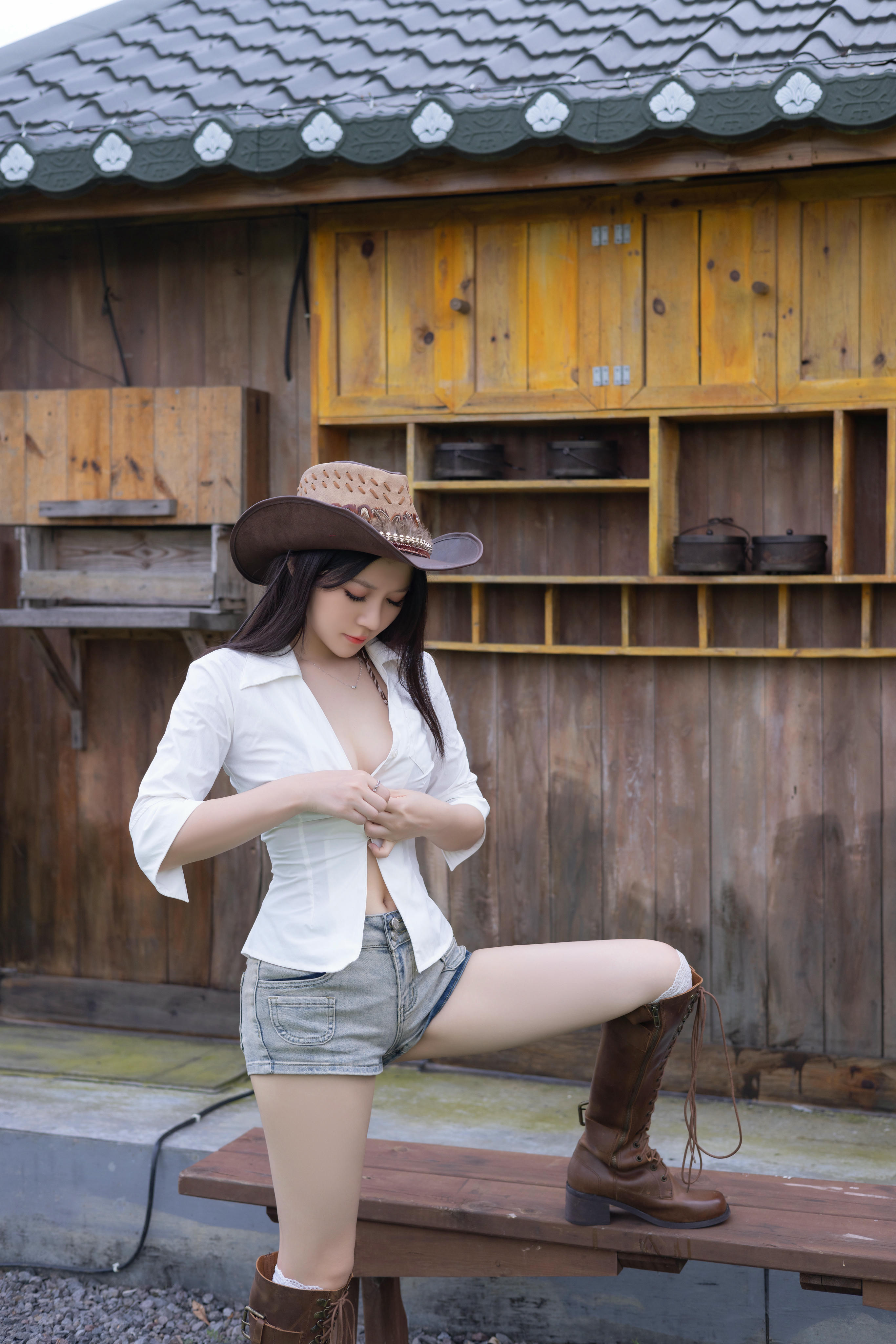 鱼子酱Fish NO.169 内购无水印 9166 牛仔 [120P 1.82 GB]_第3集