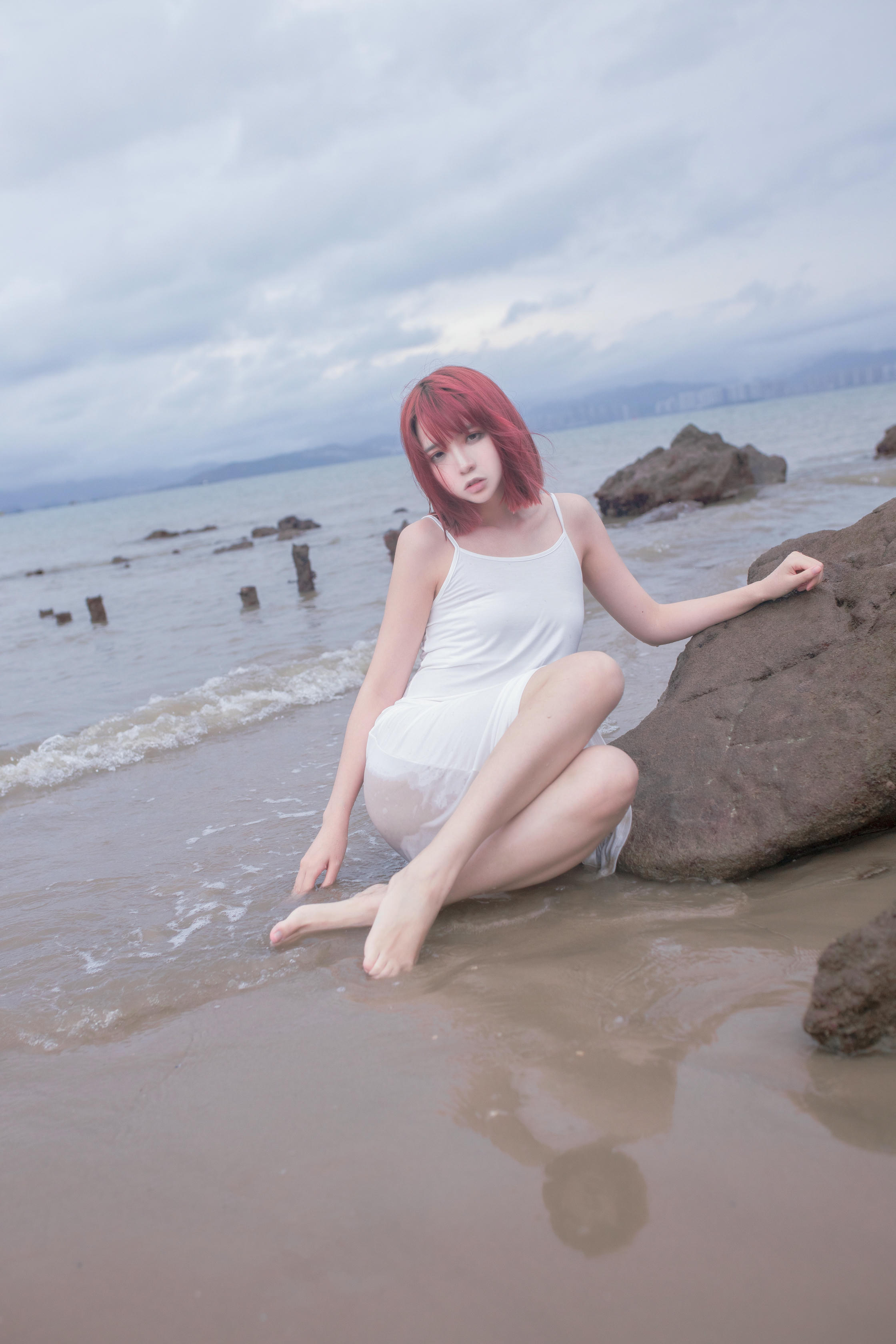 疯猫ss NO.087 500w粉丝福利 海浪白连衣_第1集