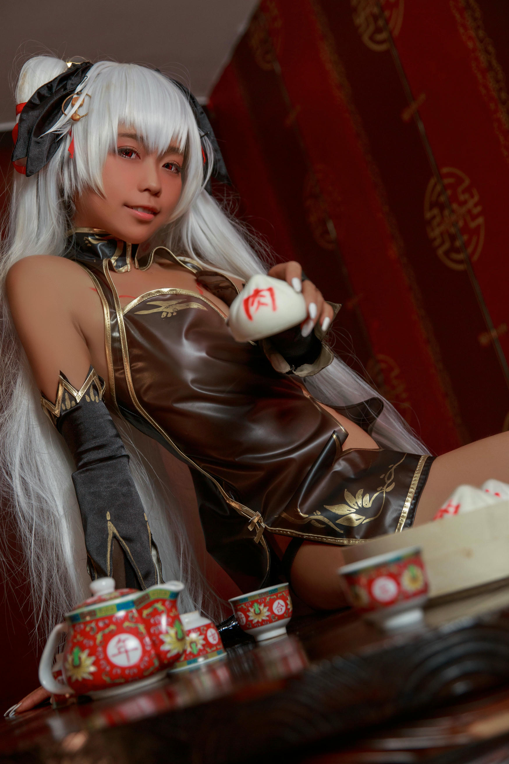 G44不会受伤 NO.024 褐色旗袍娘 [18P-57MB]_第1集