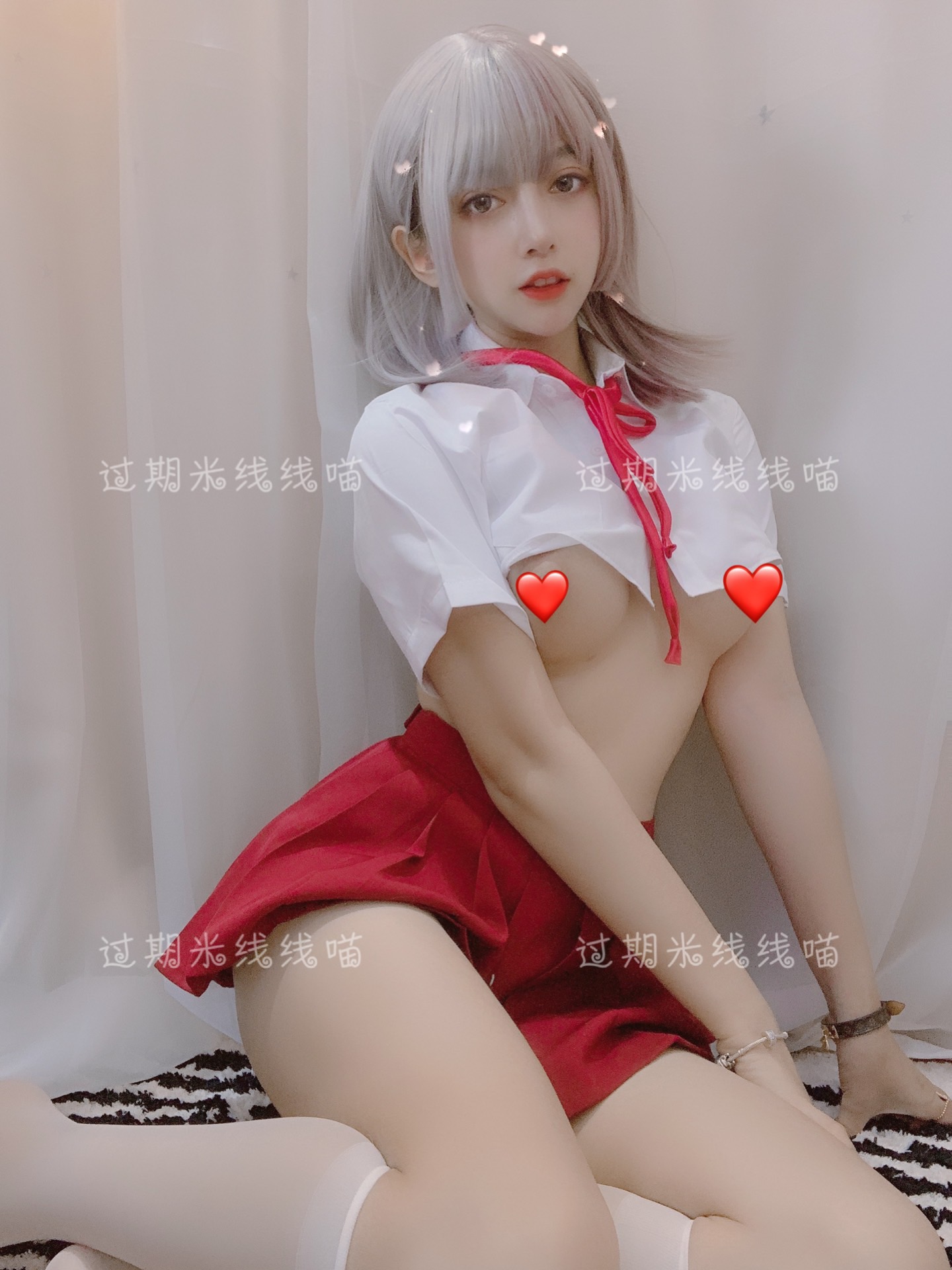 过期米线线喵 NO.052 红色JK [17P-6MB]_第1集