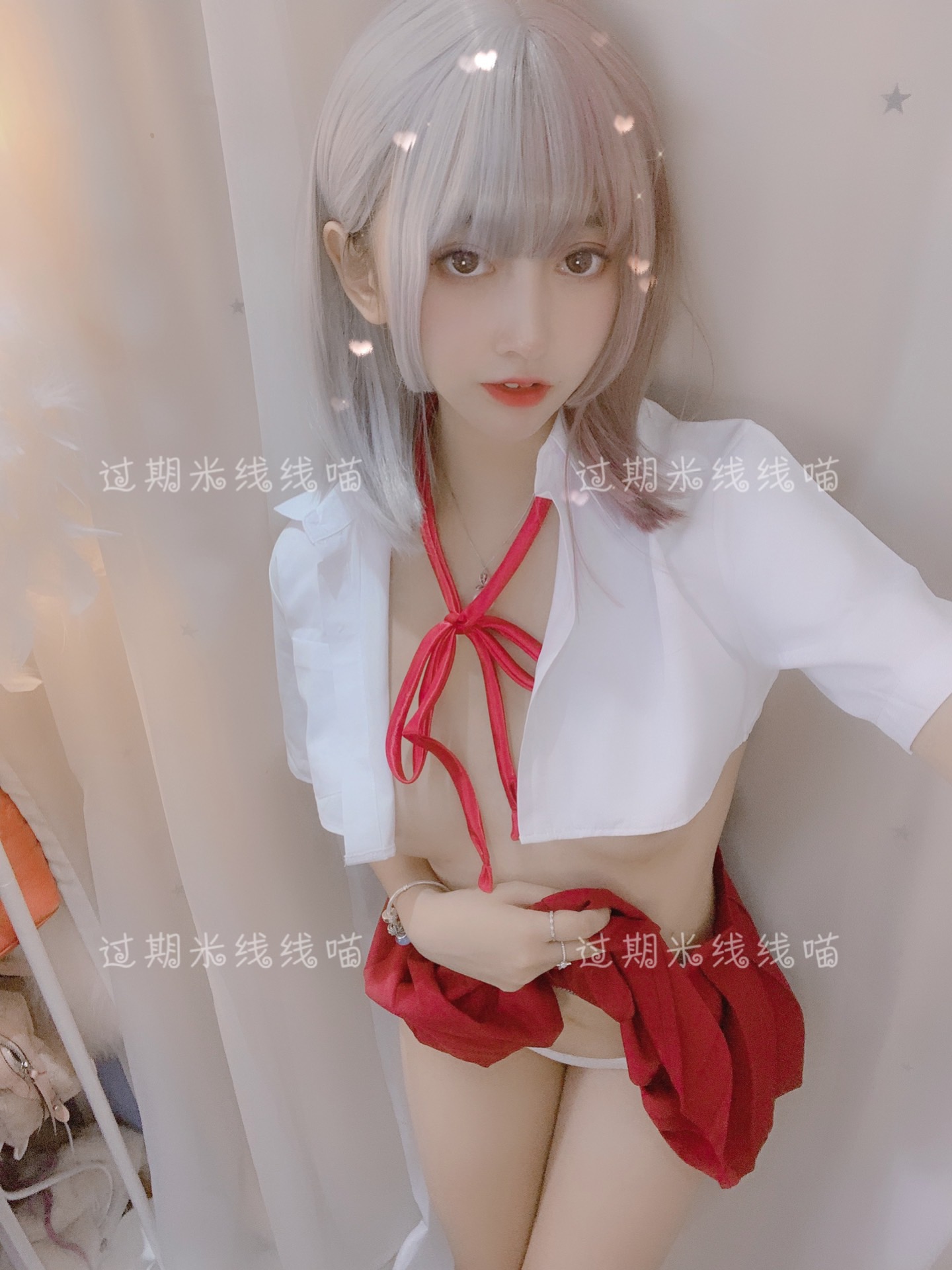 过期米线线喵 NO.052 红色JK [17P-6MB]_第1集