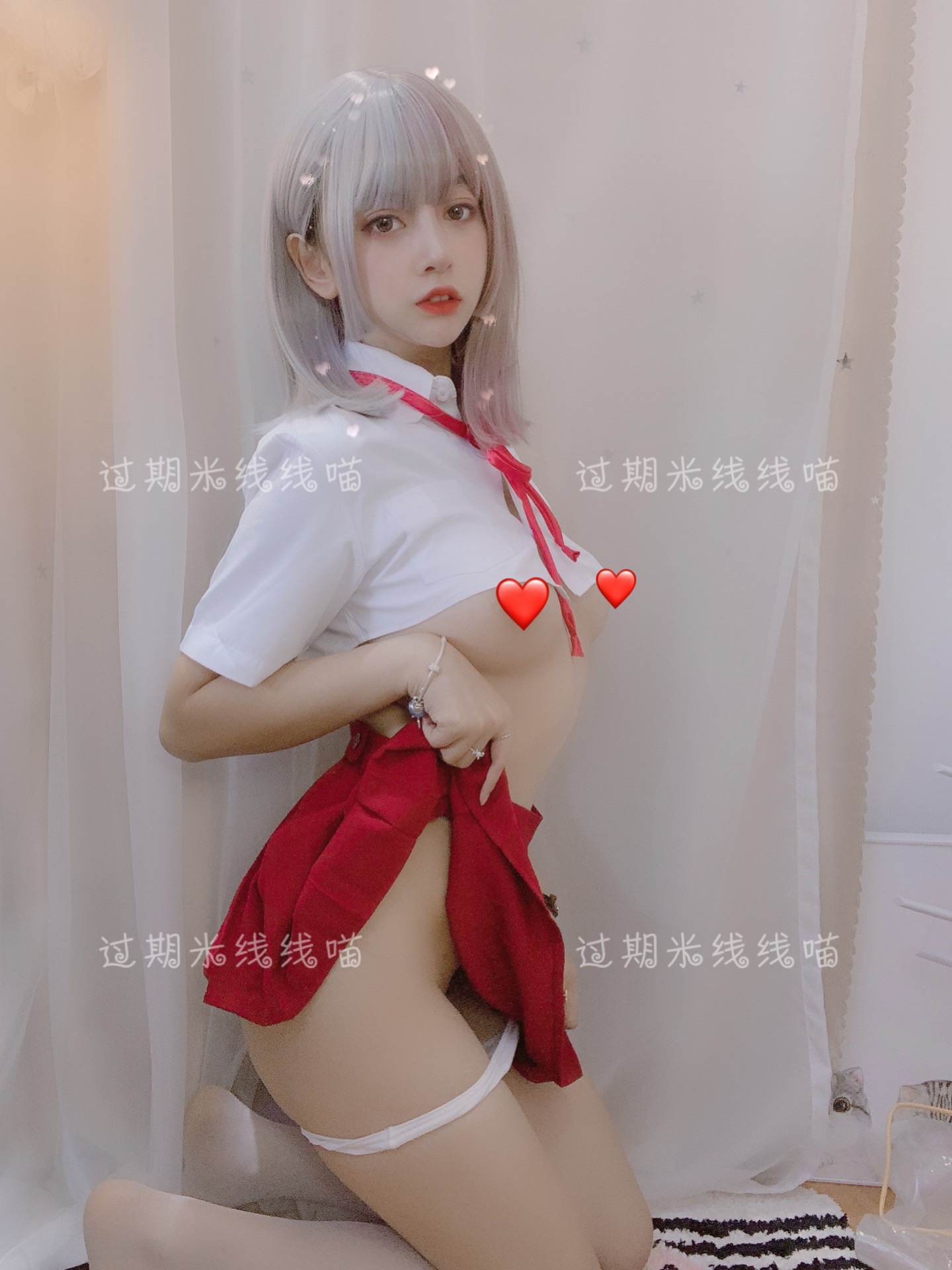 过期米线线喵 NO.052 红色JK [17P-6MB]_第1集