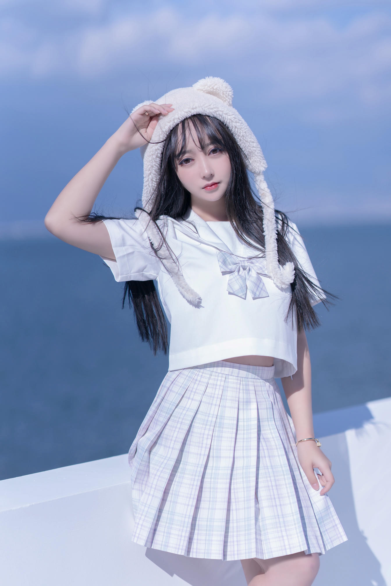 过期米线线喵 NO.070 天台JK [58P-86MB]_第1集