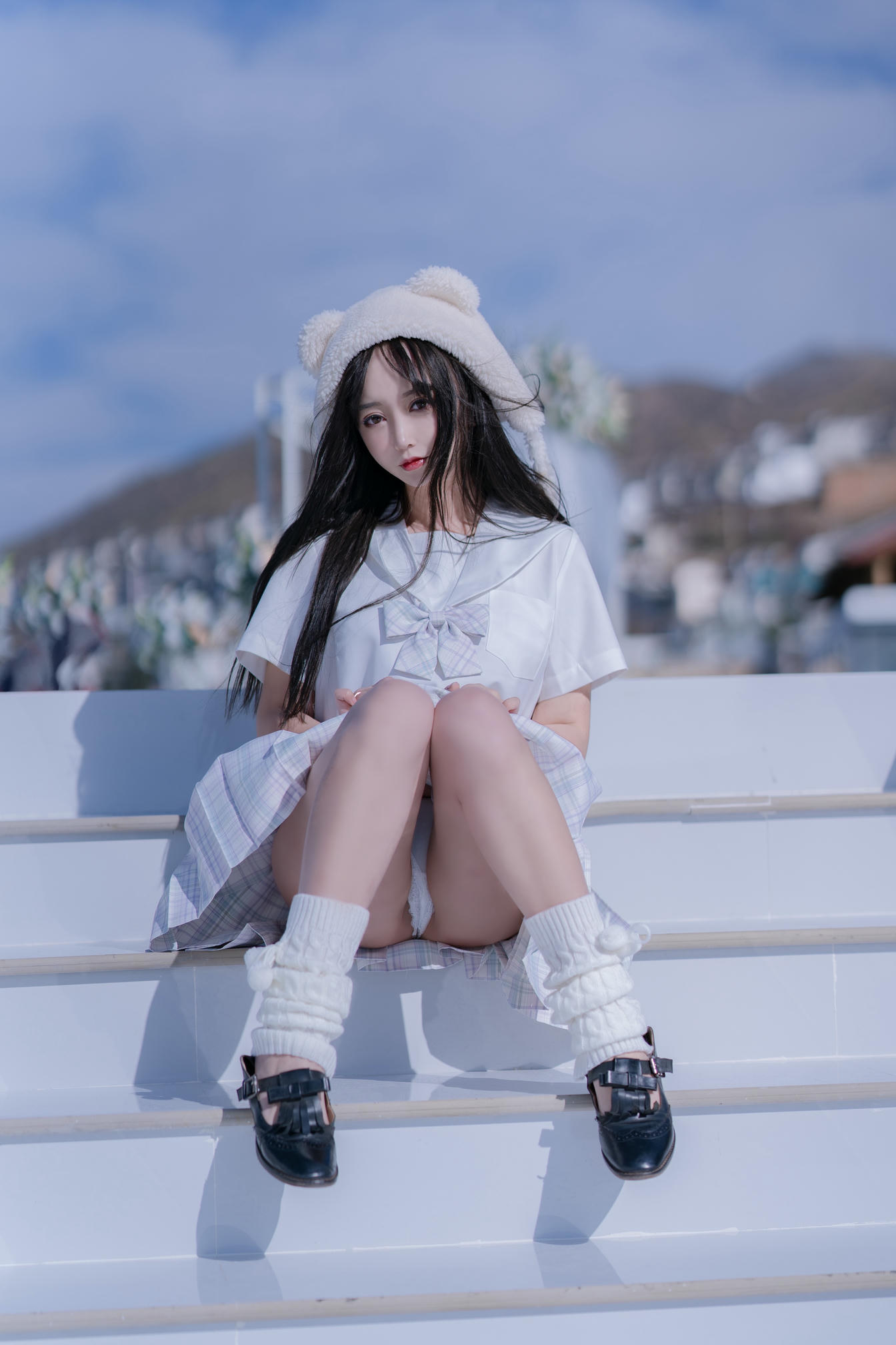 过期米线线喵 NO.070 天台JK [58P-86MB]_第1集