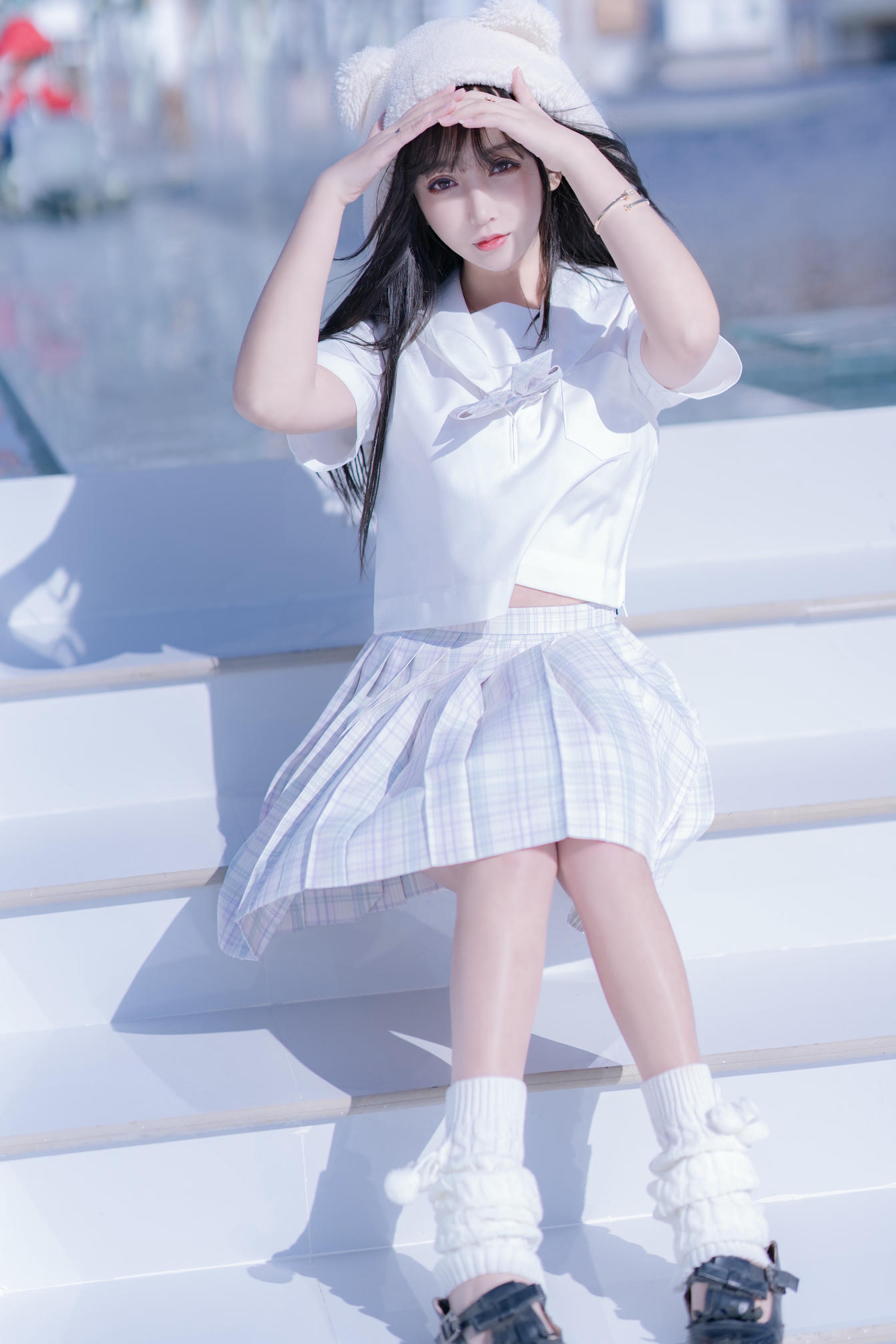 过期米线线喵 NO.070 天台JK [58P-86MB]_第2集