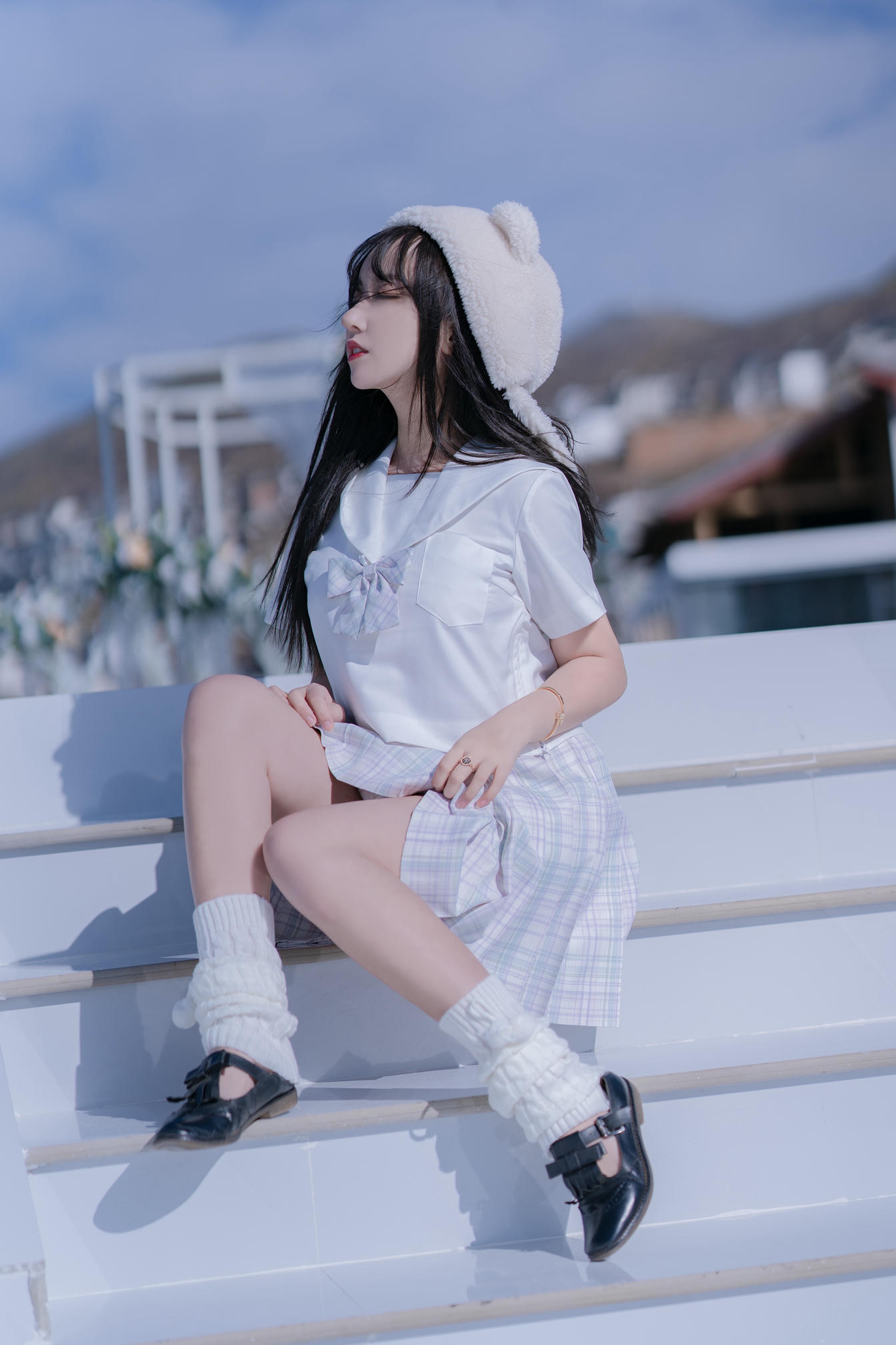 过期米线线喵 NO.070 天台JK [58P-86MB]_第2集