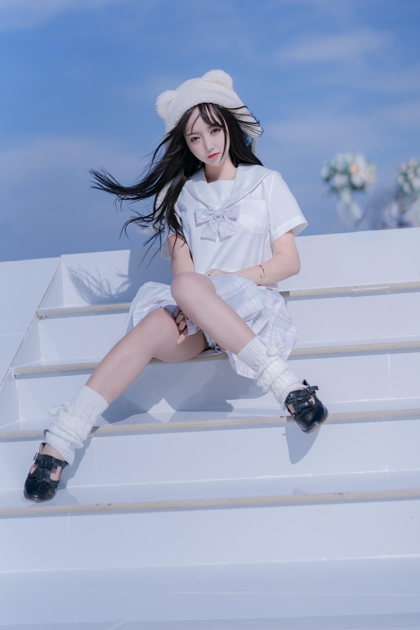 过期米线线喵 NO.070 天台JK [58P-86MB]_第2集